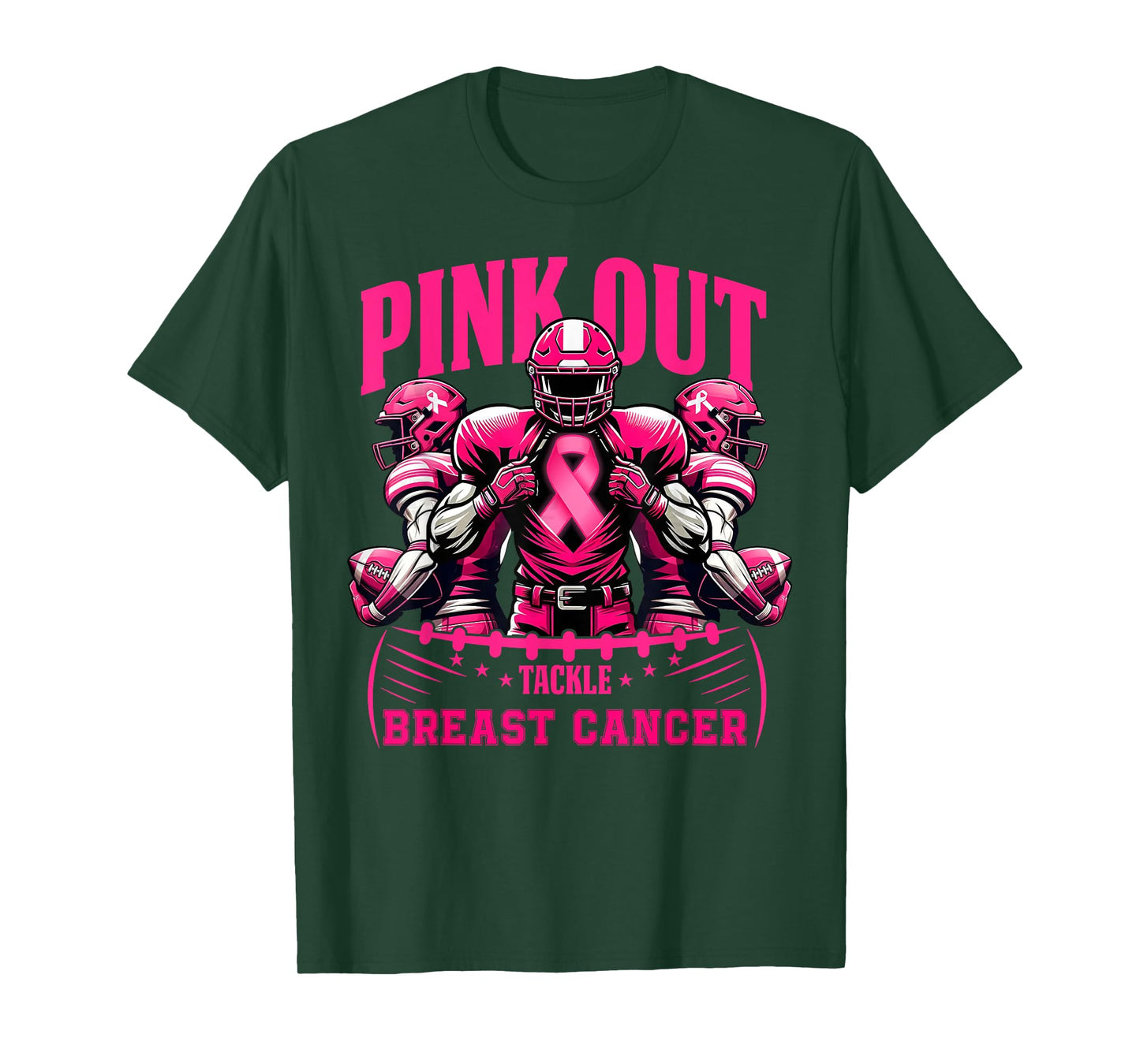 Pink Out Football Game Tackle Breast Cancer Spirit Week T-Shirt