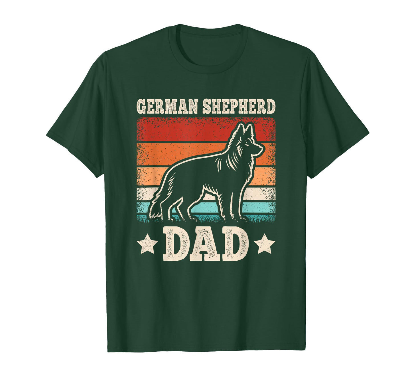 German Shepherd Dad Retro German Shepherd Lover Daddy Men T-Shirt