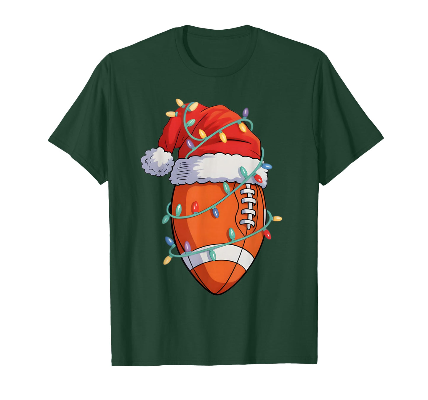 Santa Sports Design for Men Boys Christmas Football Player T-Shirt