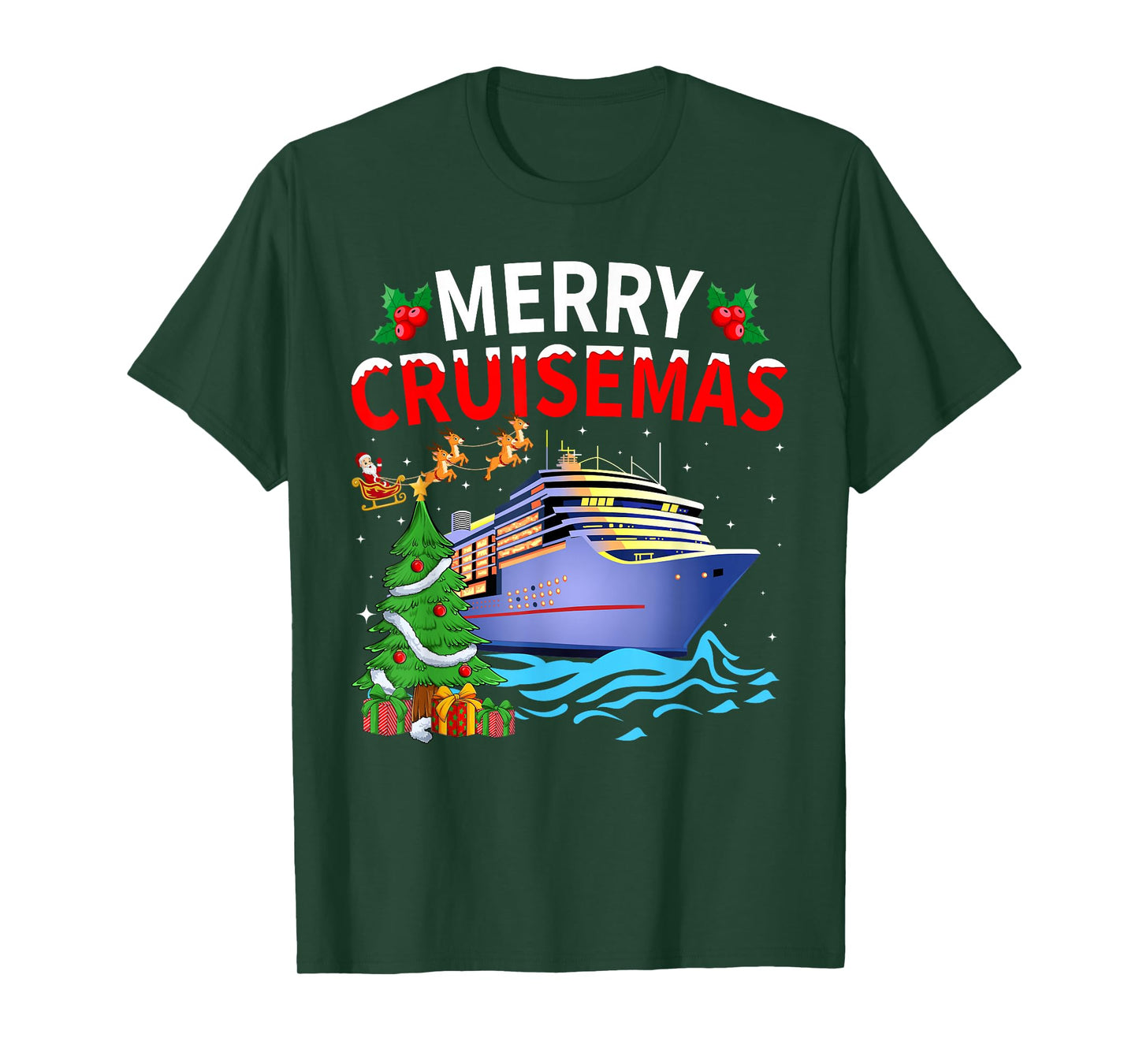 Cruise Ship Merry Christmas Family Cruising Vacation Xmas T-Shirt