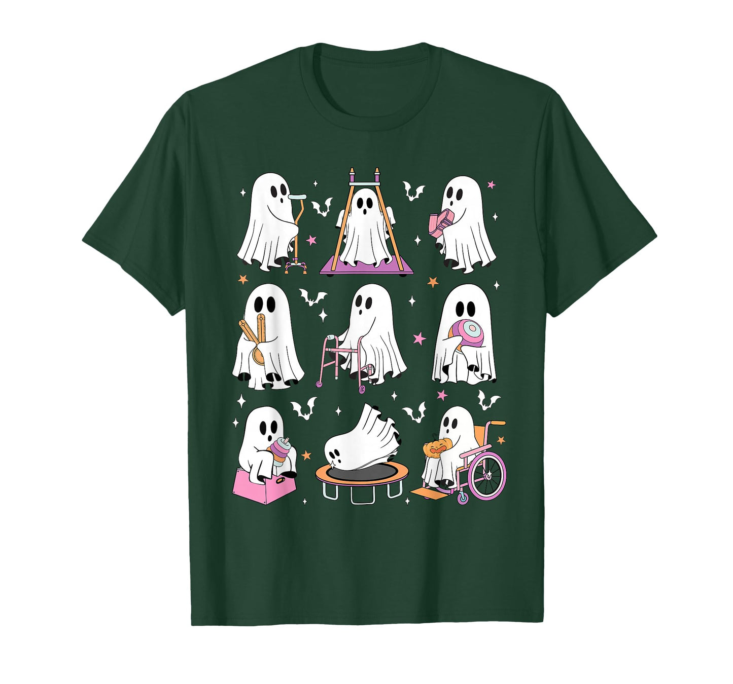 Occupational Therapy Halloween OT Retro Ghost Women Men Kids T-Shirt