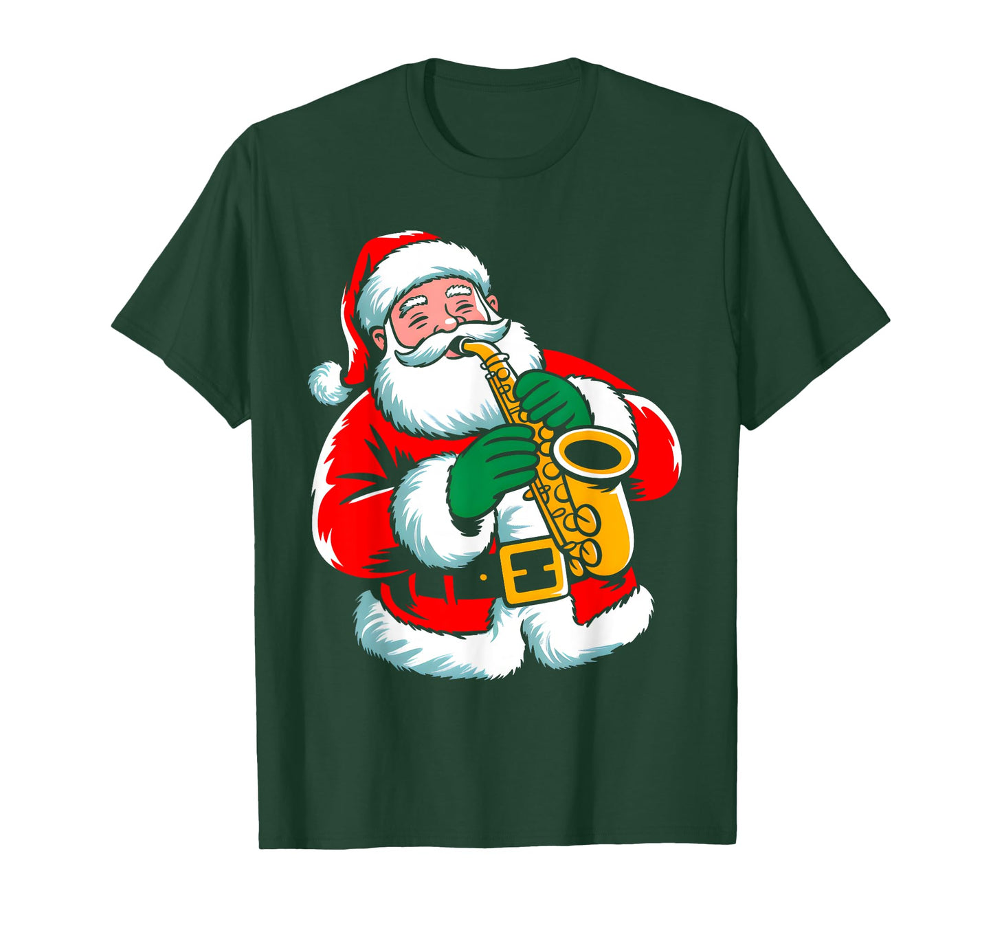 Santa Playing Saxophone Xmas Vibes Funny Christmas Pajama T-Shirt