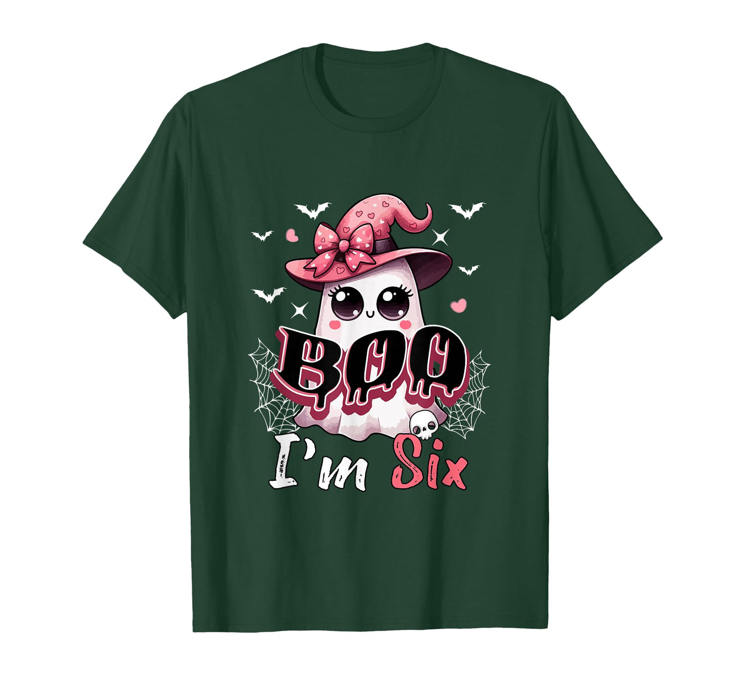 Boo I'm Six Halloween 6th Birthday Boo As Witch Lover Kids T-Shirt