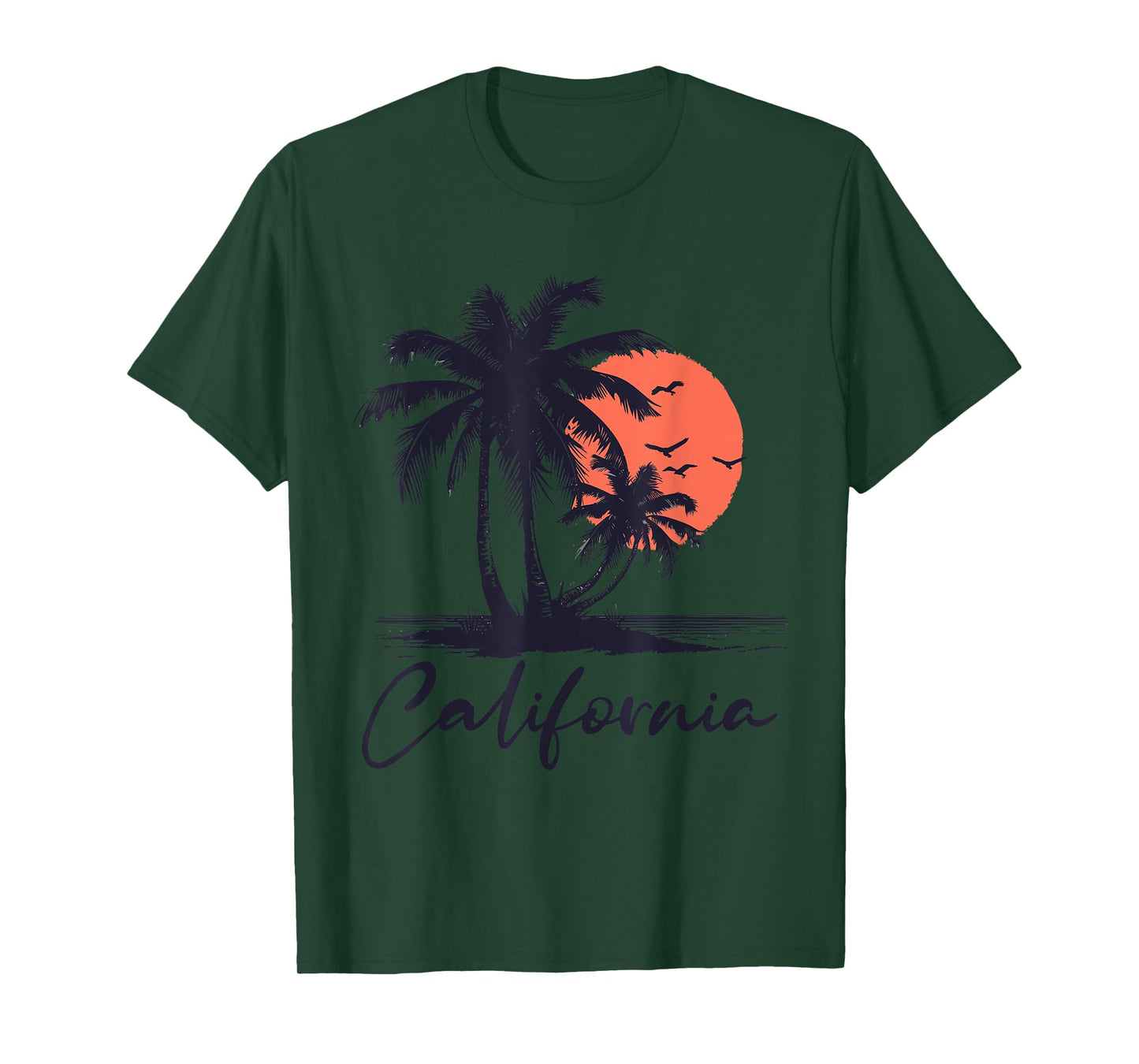Cali Summer Vacation CA Palm Trees USA Retro California Men T-Shirt