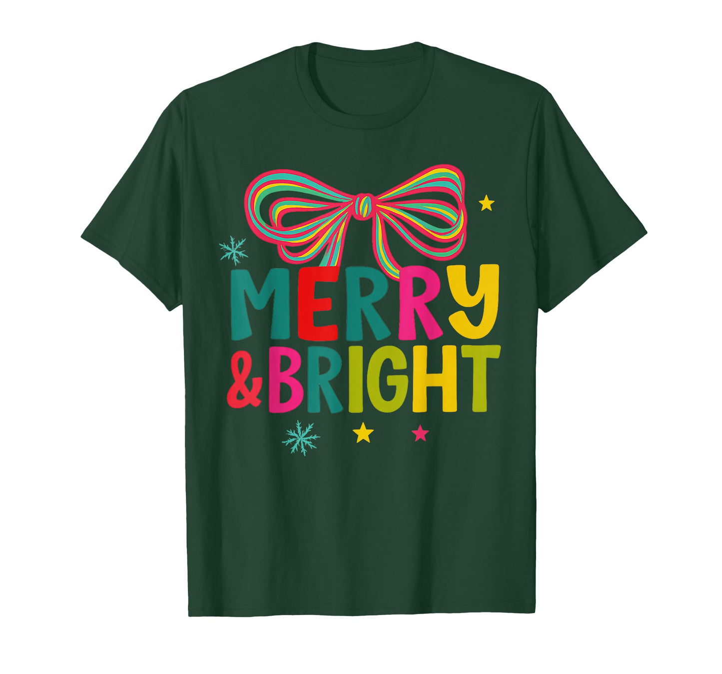 Merry and Bright Christmas Crew 2025 Funny Family Matching T-Shirt