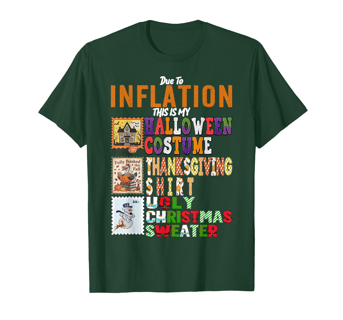 Funny Due to Inflation This is My Halloween Costume Colorful T-Shirt