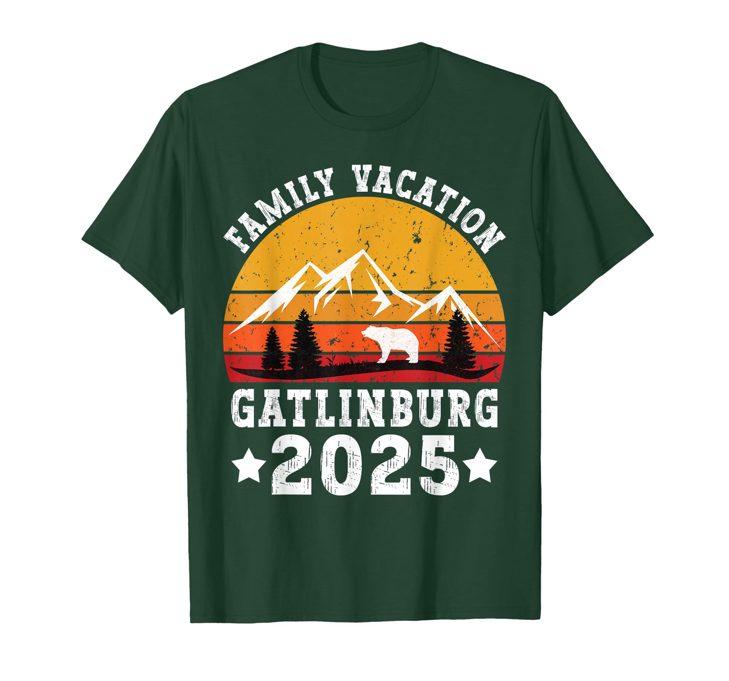 Family Vacation 2025 Gatlinburg Tennessee Smoky Mountains T-Shirt