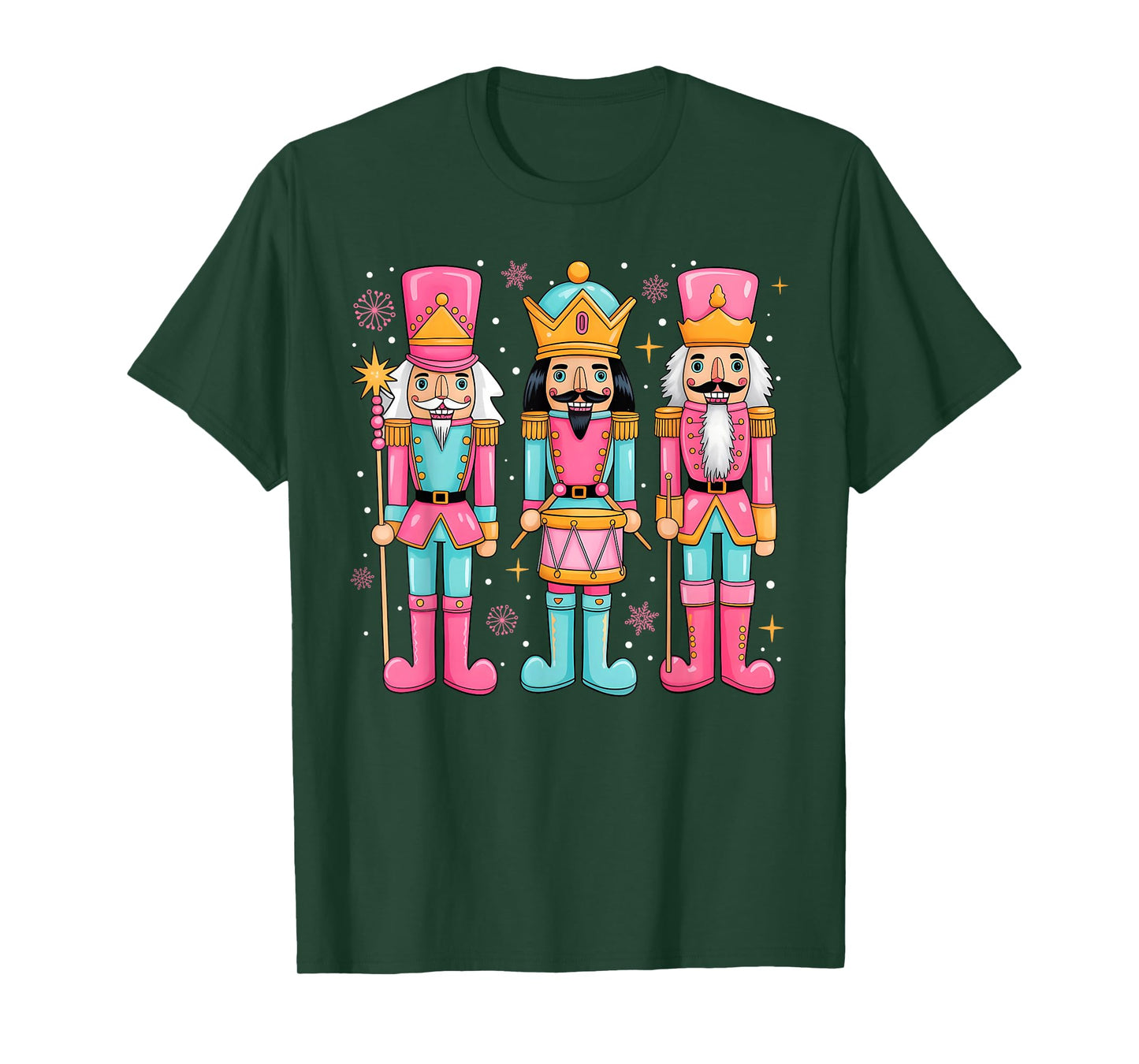 Merry Christmas Pink Nutcracker Women Kids Girl Ballet Dance T-Shirt