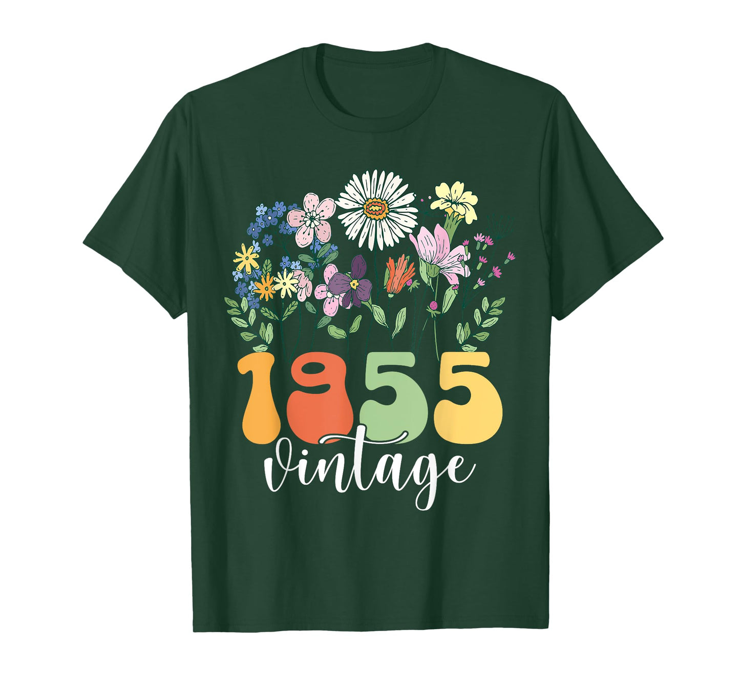 Vintage 1955 Wildflowers 70 Years Old Floral 70th Birthday T-Shirt