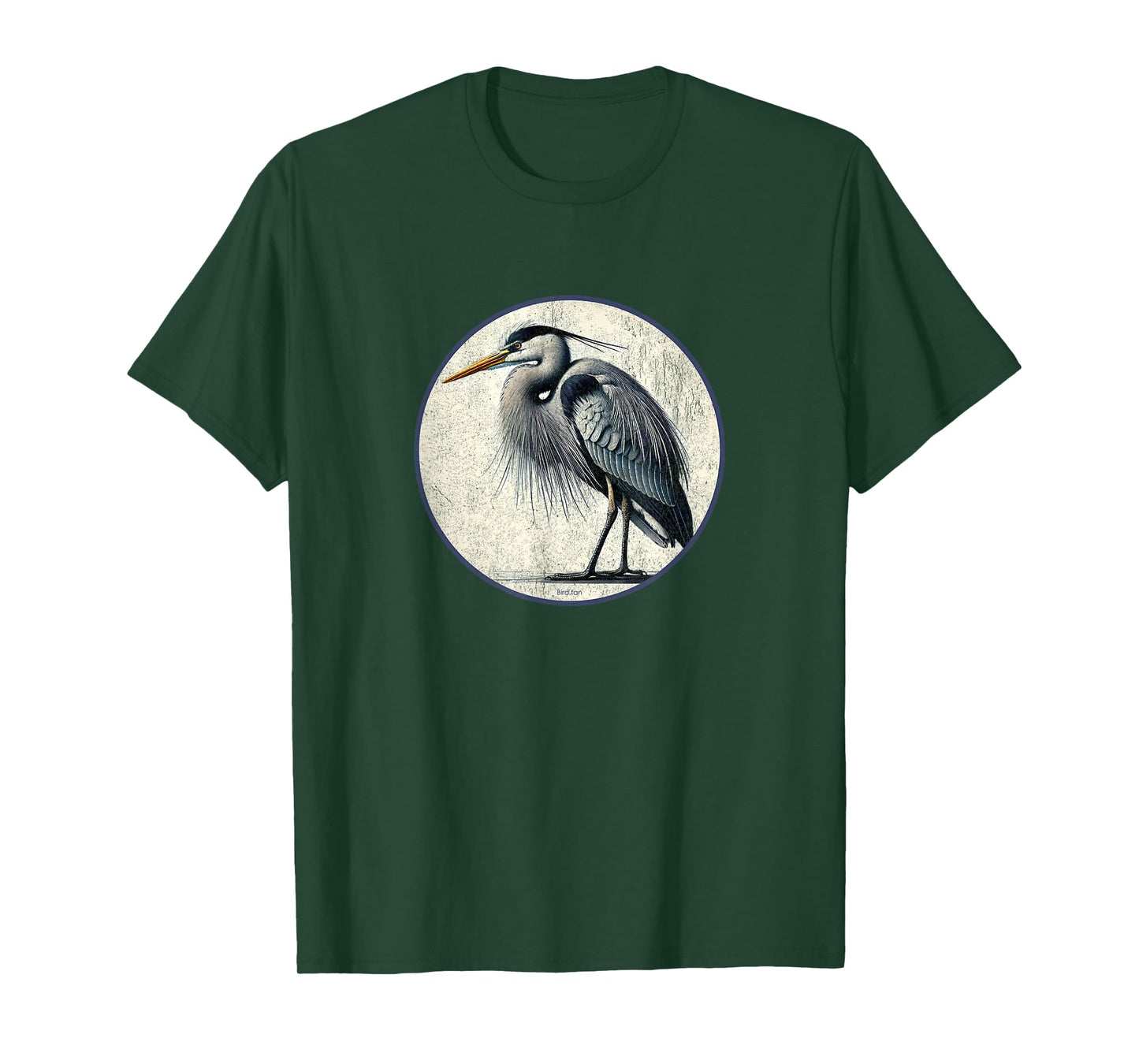 Colorful Retro Great Blue Heron Bird Design T-Shirt