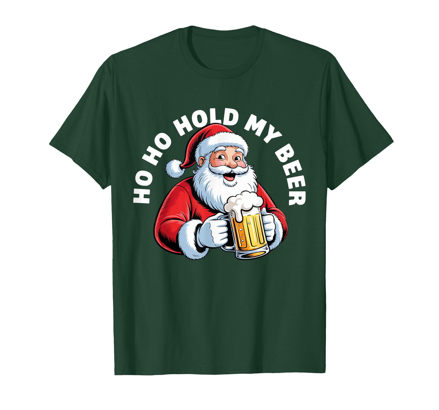 Ho Ho Hold My Beer Christmas Drinking Santa Gifts T-Shirt