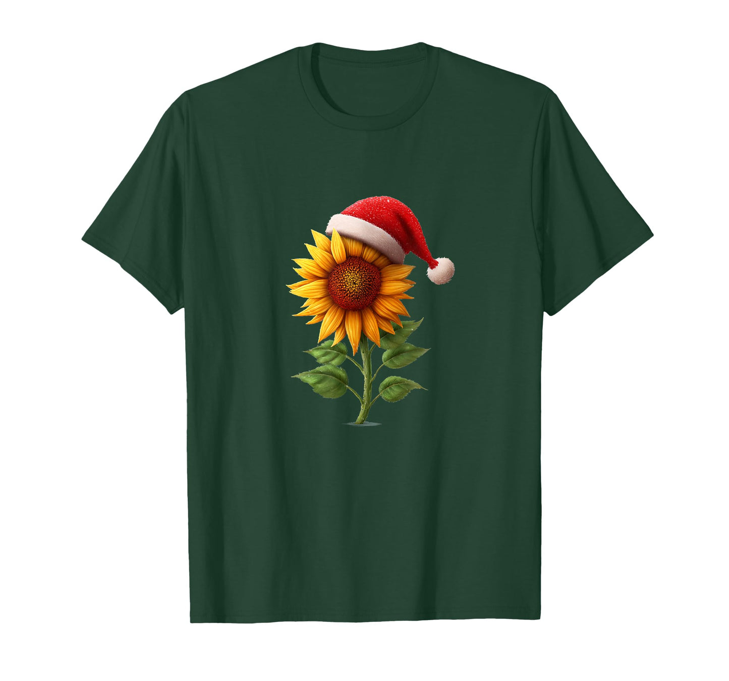 Awesome Sunflower Plant with Santa Hat for Festive Flowers T-Shirt