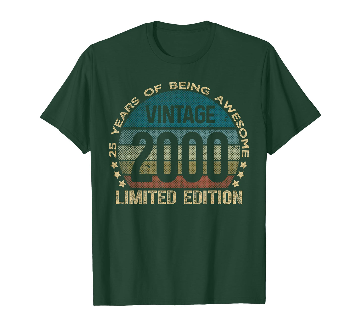 25 Year Old Gifts Vintage 2000 Limited Edition 25th Birthday T-Shirt
