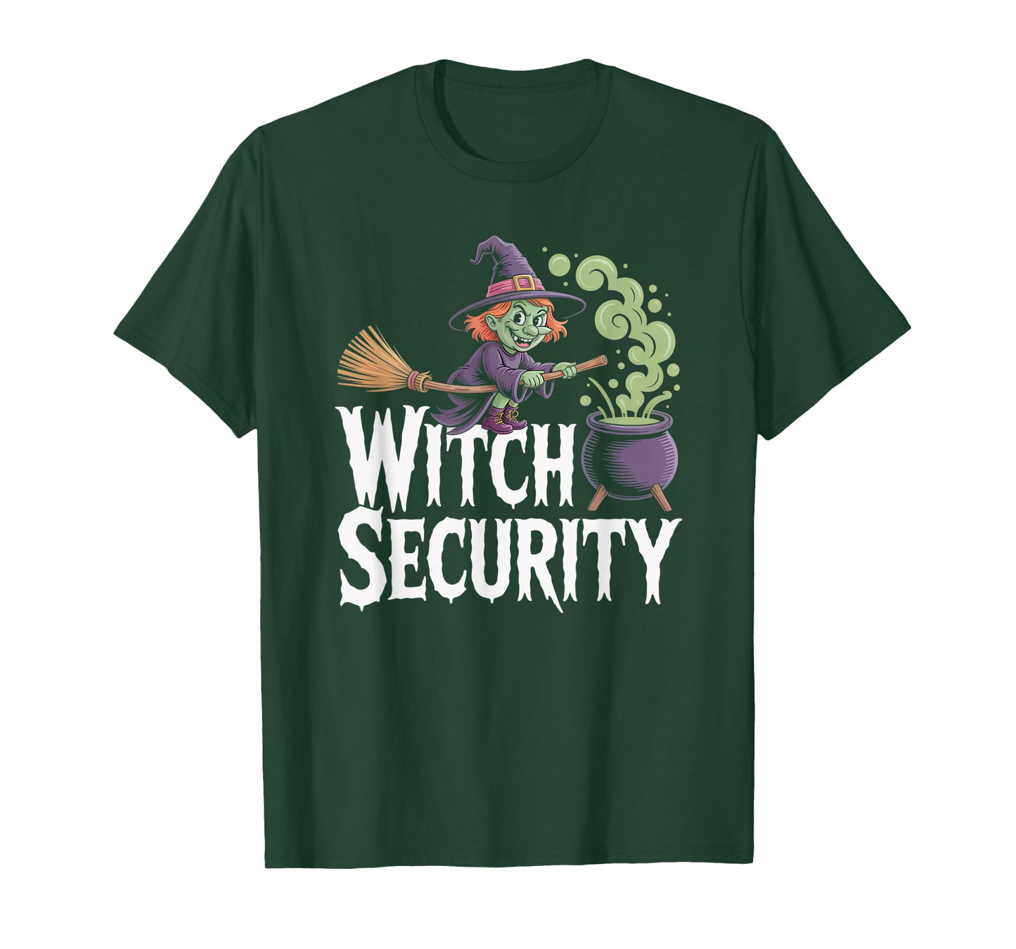 Witch Security Funny Halloween Costume Dad Mom Group T-Shirt