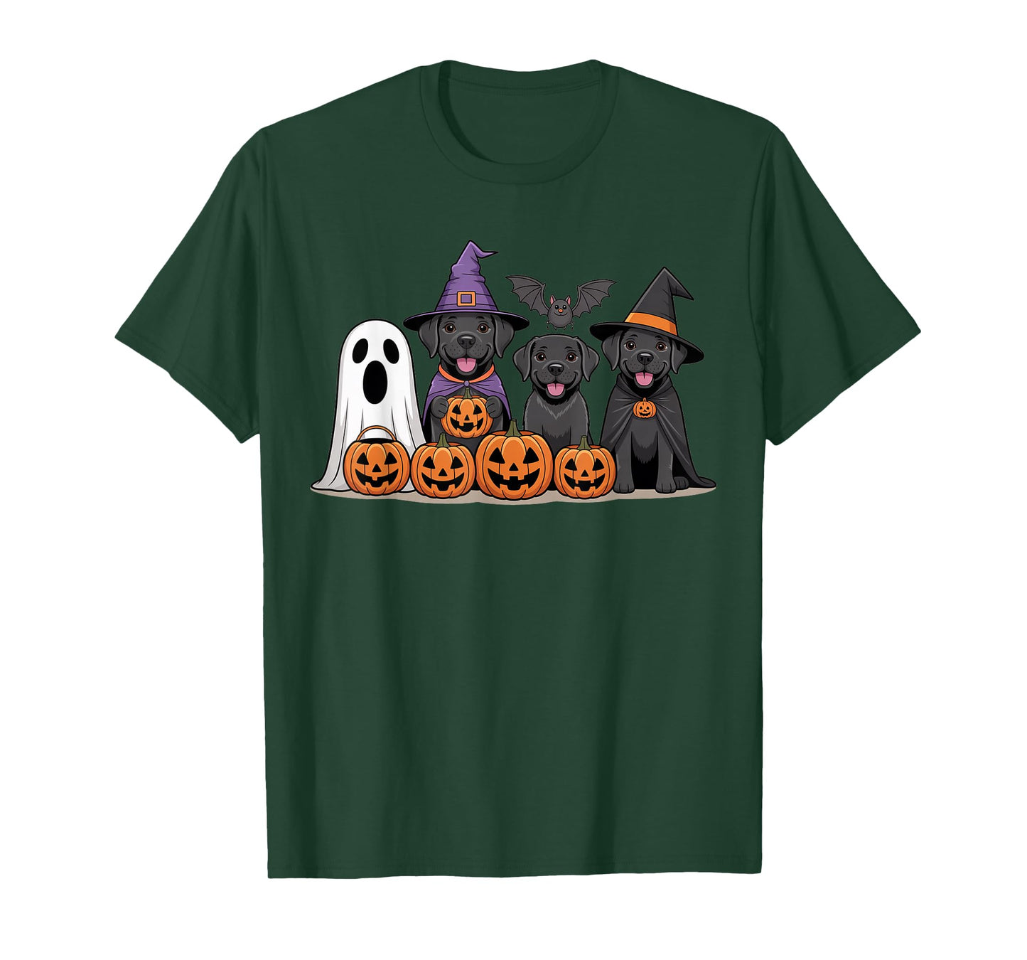 Funny Dog Lover Ghost Witch Pumpkin, Cute Labrador Halloween T-Shirt