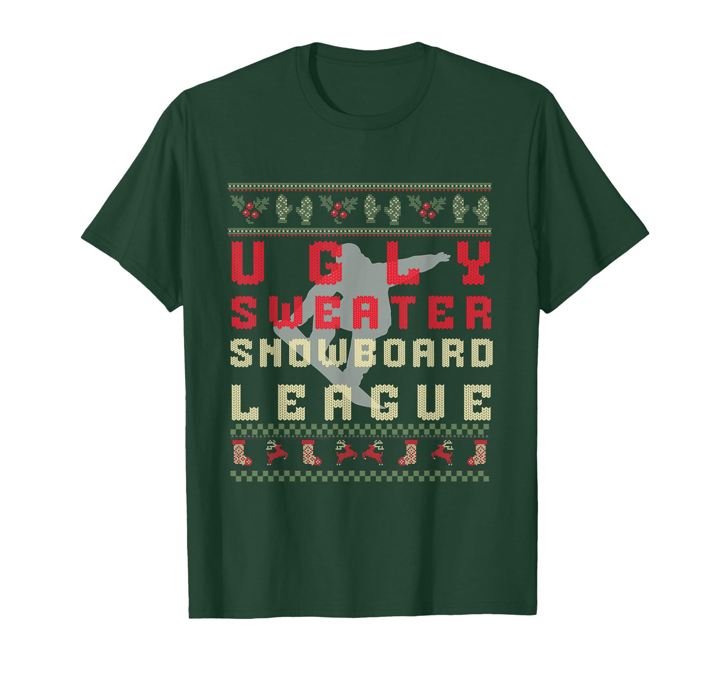 Ugly Christmas Snowboard T-Shirt – Funny Ugly Sweater Shirt T-Shirt