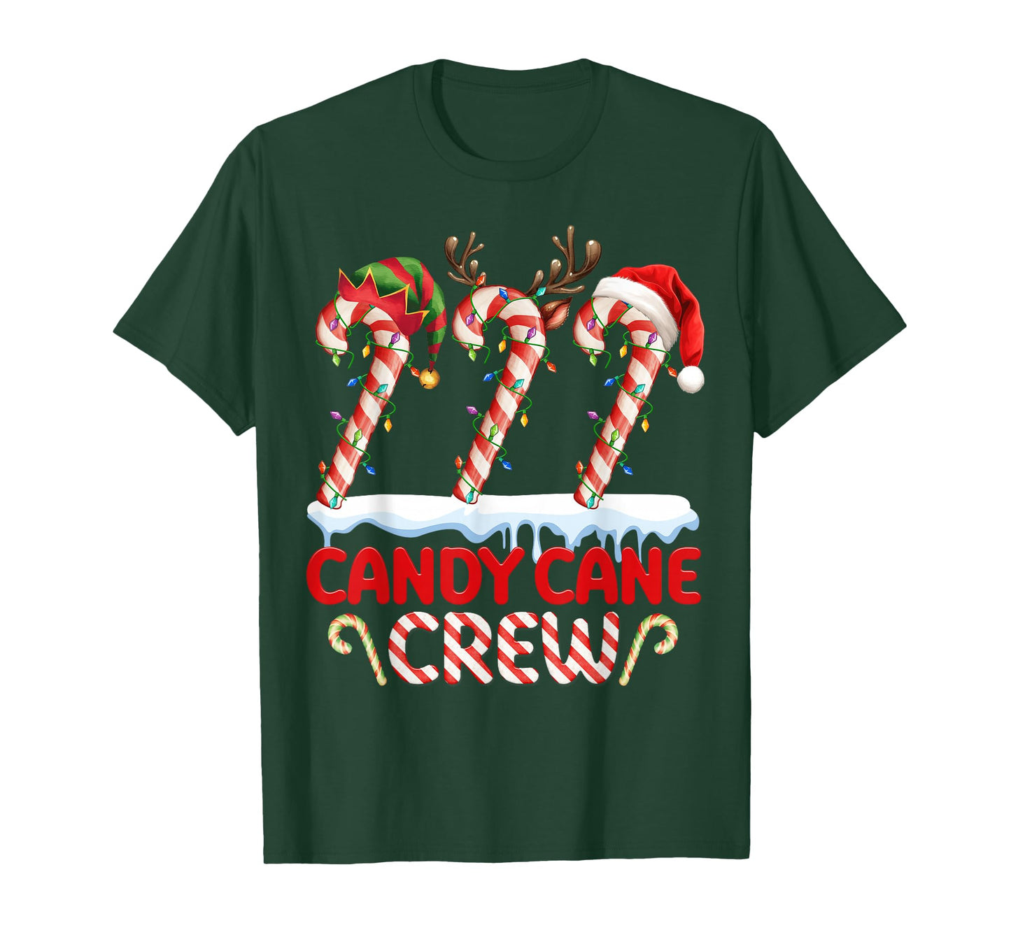 Funny Candy Cane Crew Christmas Family Xmas Santa Xmas Light T-Shirt