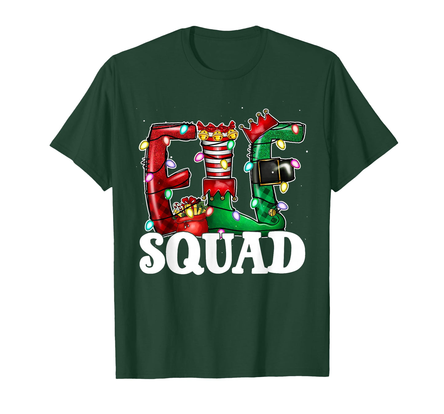 Elf Squad Funny Elf Family Christmas Xmas Matching Pajamas T-Shirt