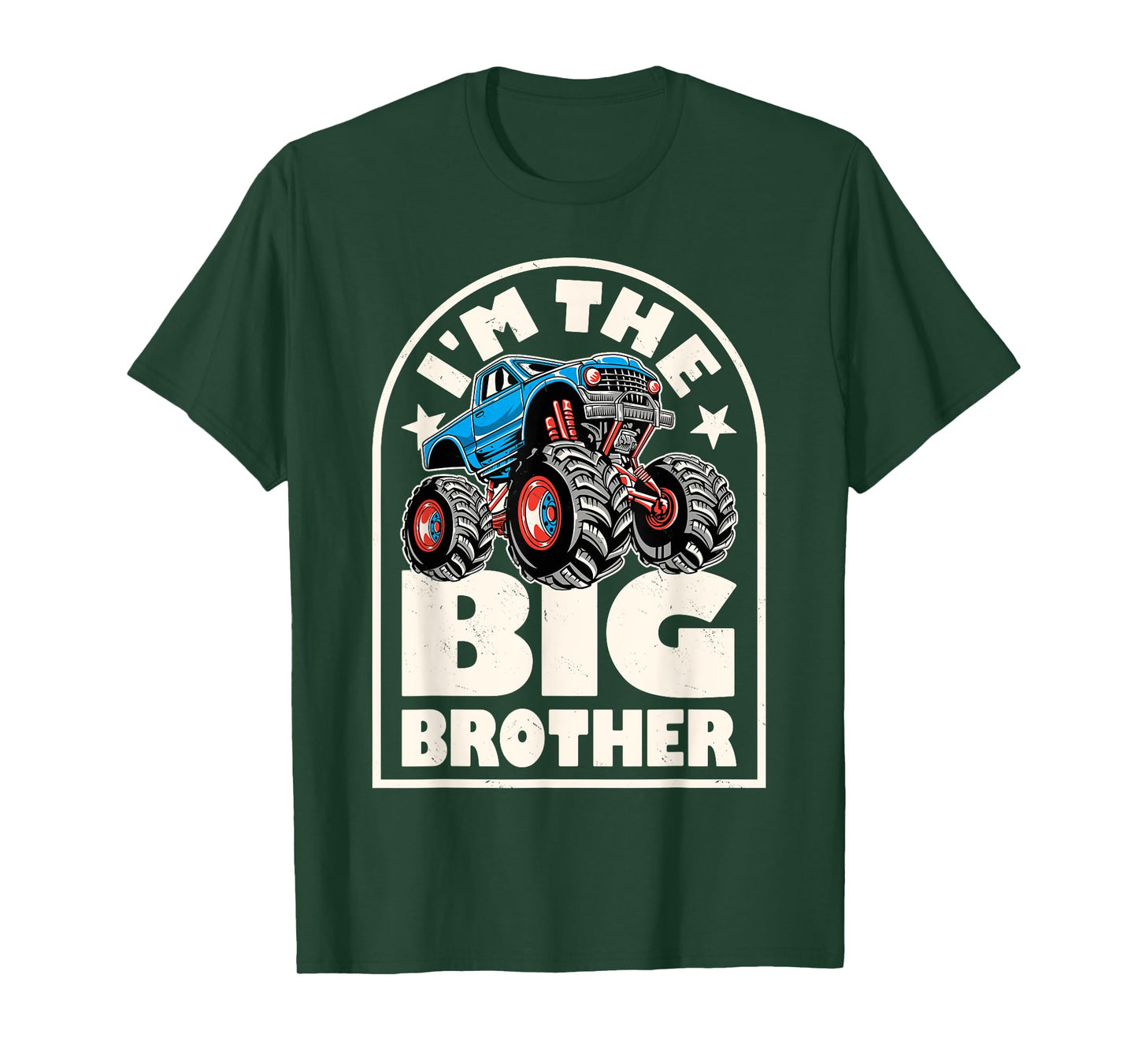 Monster Truck Brother Big Bro Family Matching Retro Racing T-Shirt
