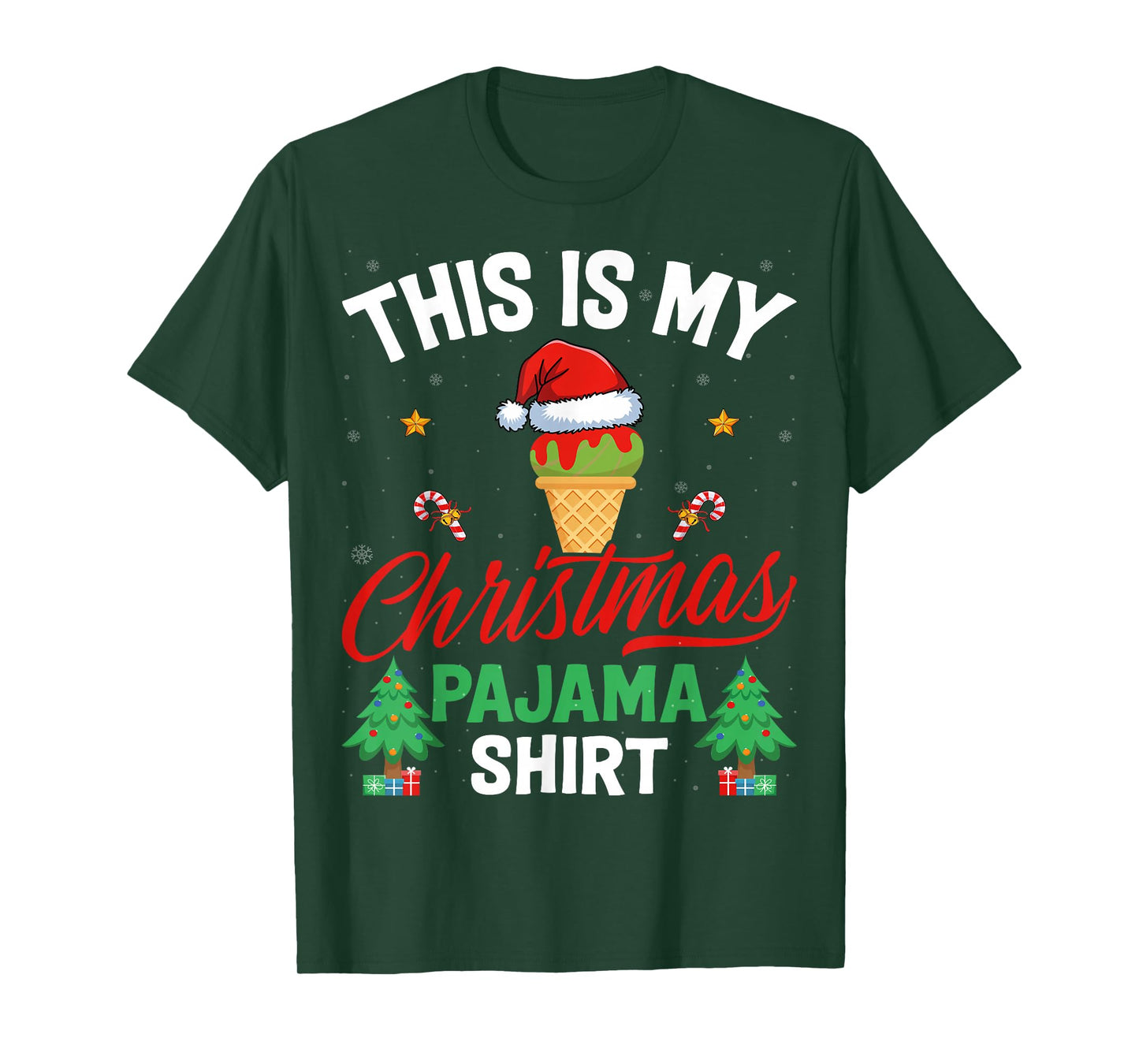 This is My Christmas Pajama Shirt Ice Cream Lover Xmas T-Shirt