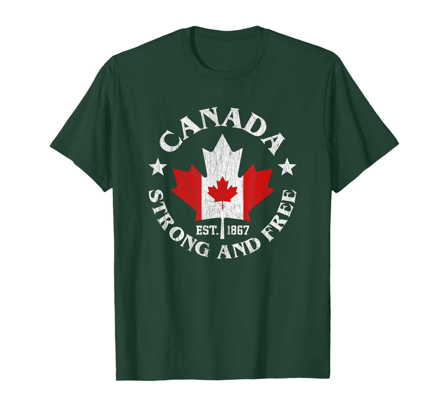 Canada Est 1867 Proud Canadian Vintage Maple Leaf Merch T-Shirt