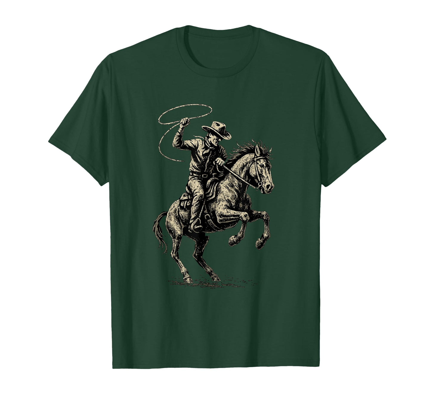 Wild West Rodeo cowboy Dark Western Horse Art T-Shirt