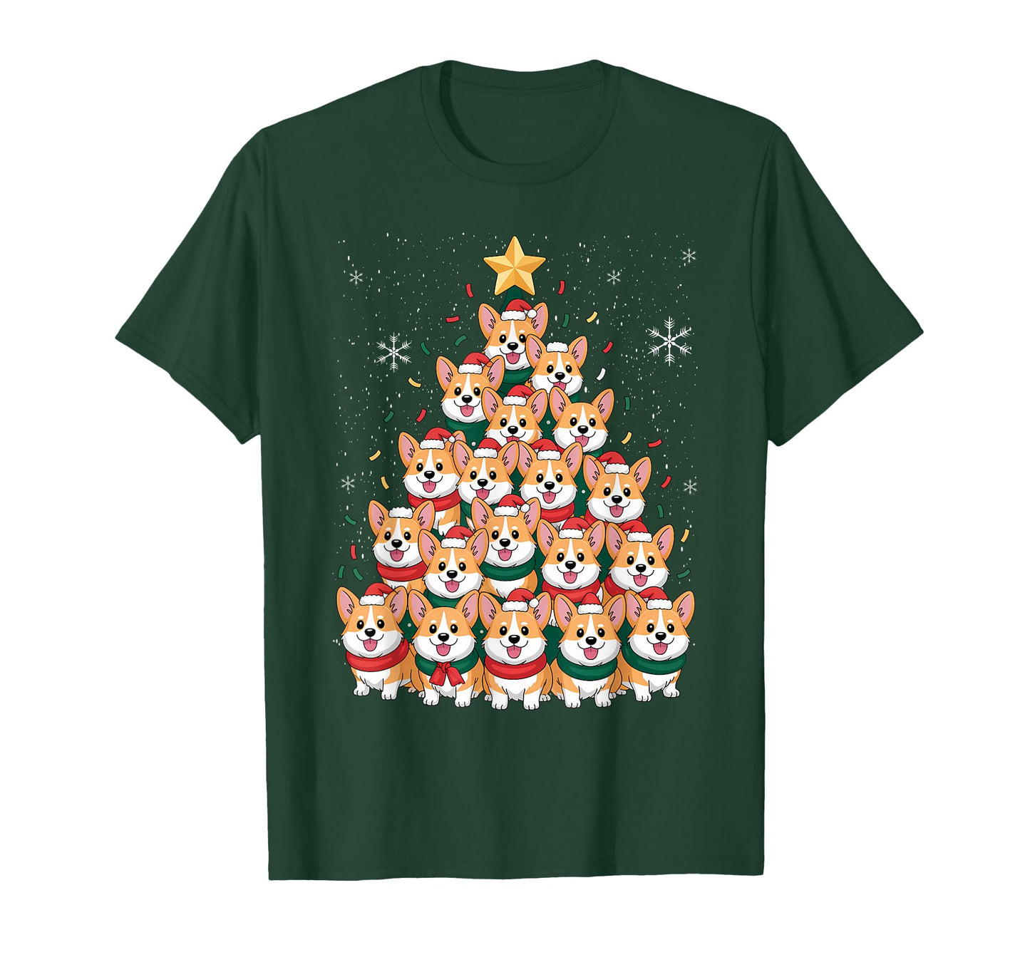 Corgi Christmas Tree Dog Santa Merry Corgmas Xmas Men Dogmas T-Shirt