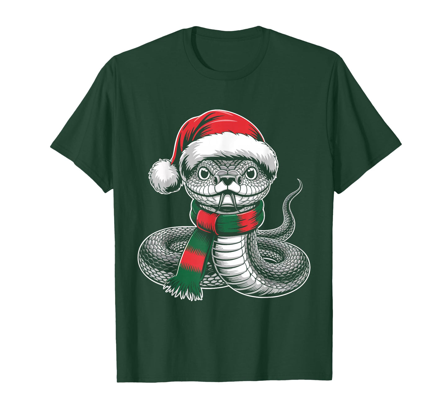 Rattlesnake Xmas Santa Hat Scarf Christmas Costume T-Shirt