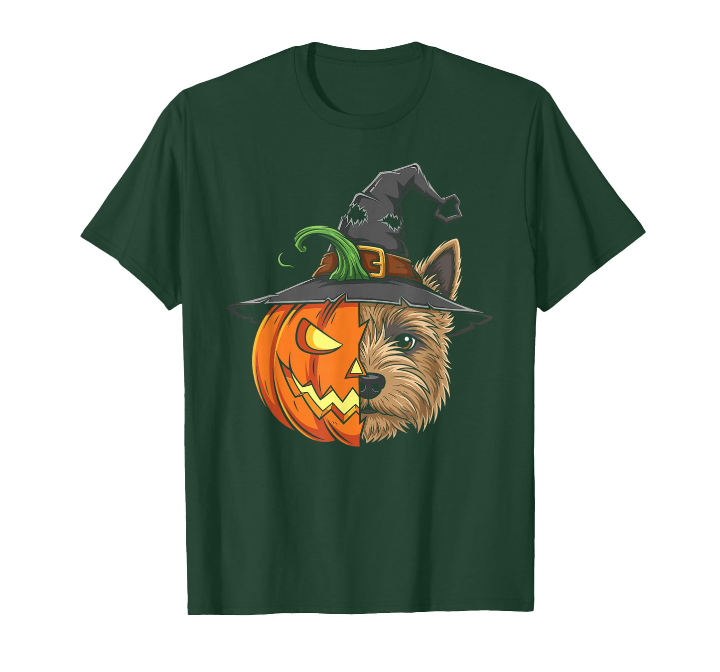 Cairn Terrier Pumpkin Jack O Lantern Halloween Mens Womens T-Shirt