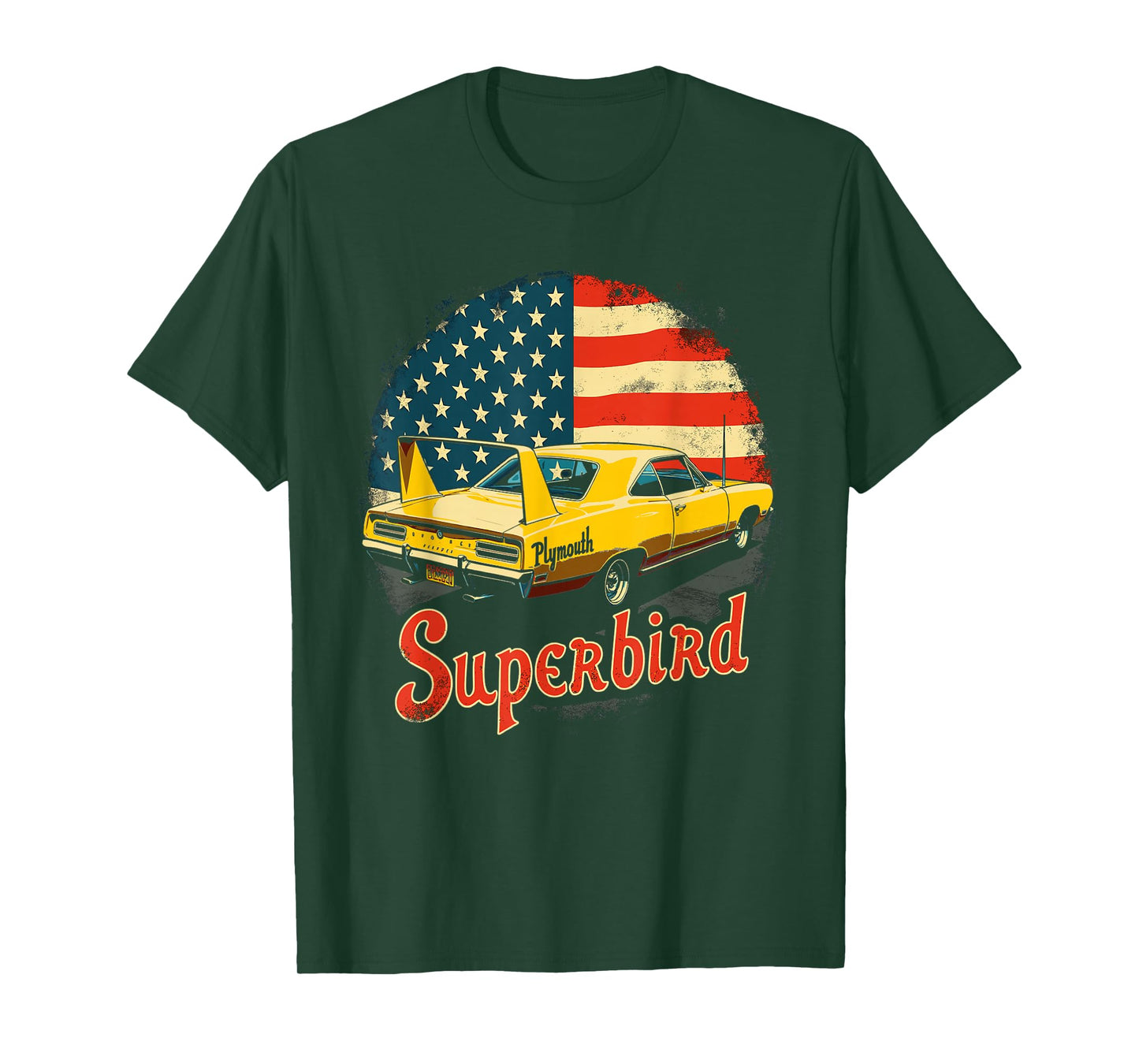 1970 Plymouth Superbird Vintage Classic car American Flag T-Shirt