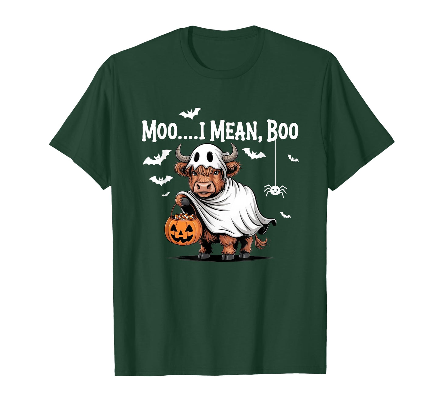Moo I Mean Boo Spooky Cow Halloween Heifer Cute Ghost T-Shirt