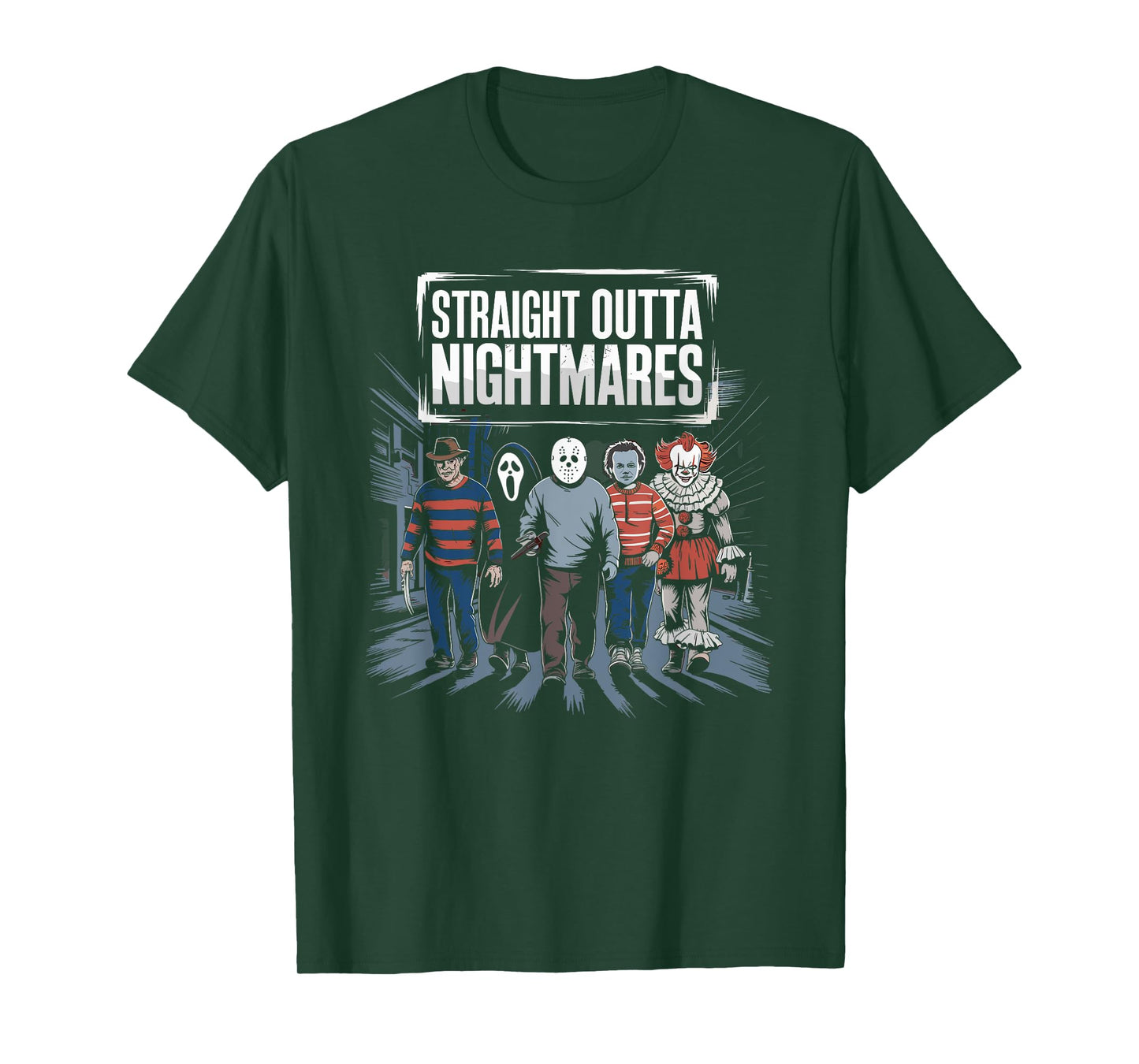 Vintage Horror Halloween Scary Straight Outta Nightmares T-Shirt