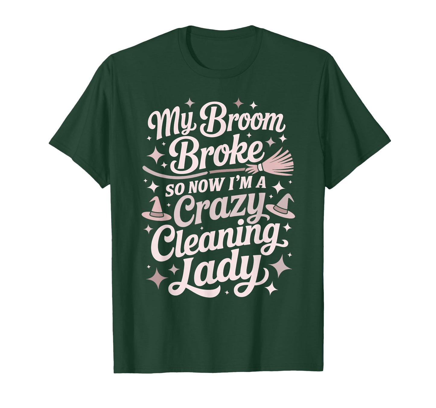 Cute Cleaning Lady Broom Broke Witch Dusting Lady Dust Squad T-Shirt
