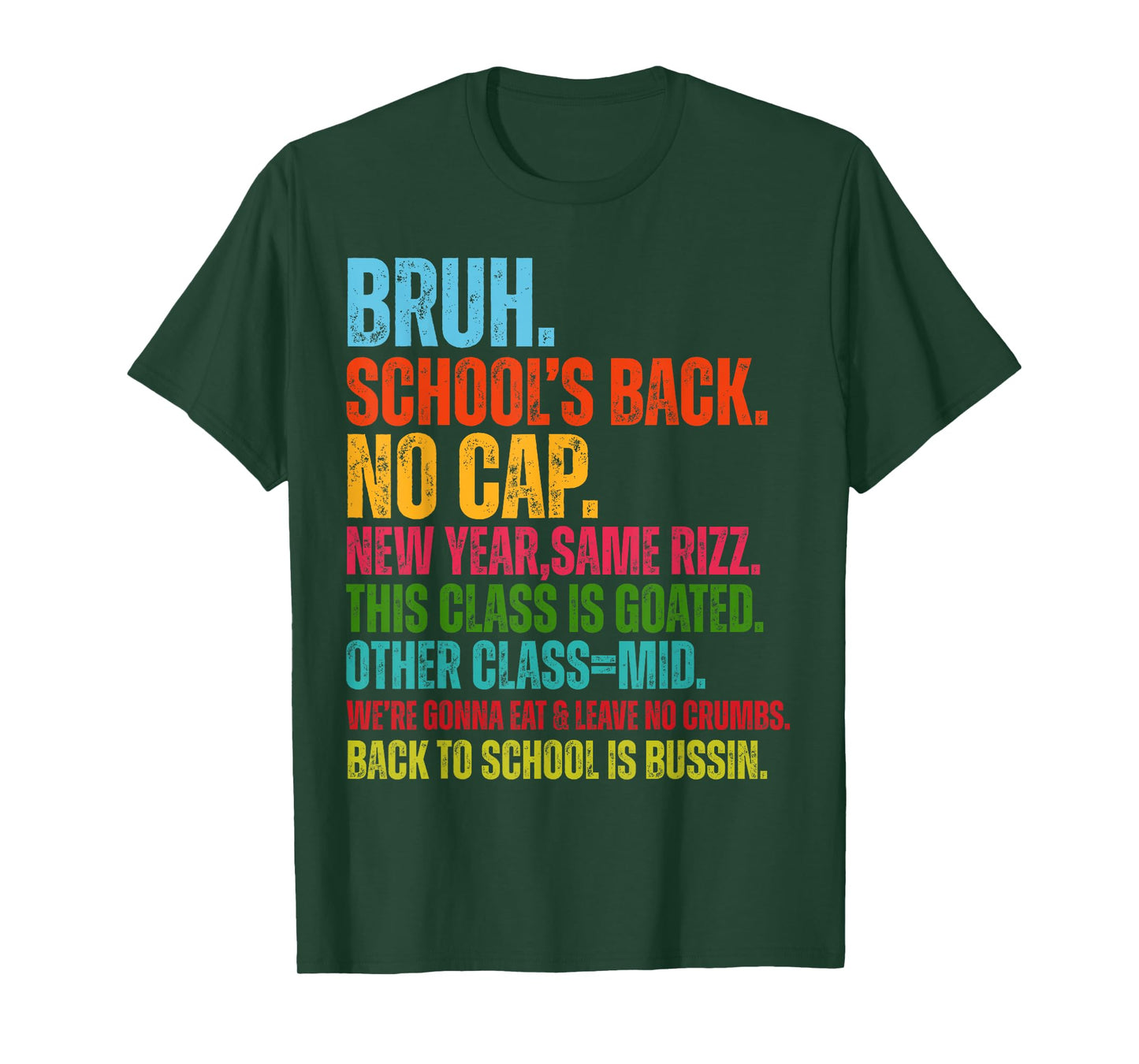 Vintage Bruh We Back No Cap Bruh We're Back Student Teacher T-Shirt