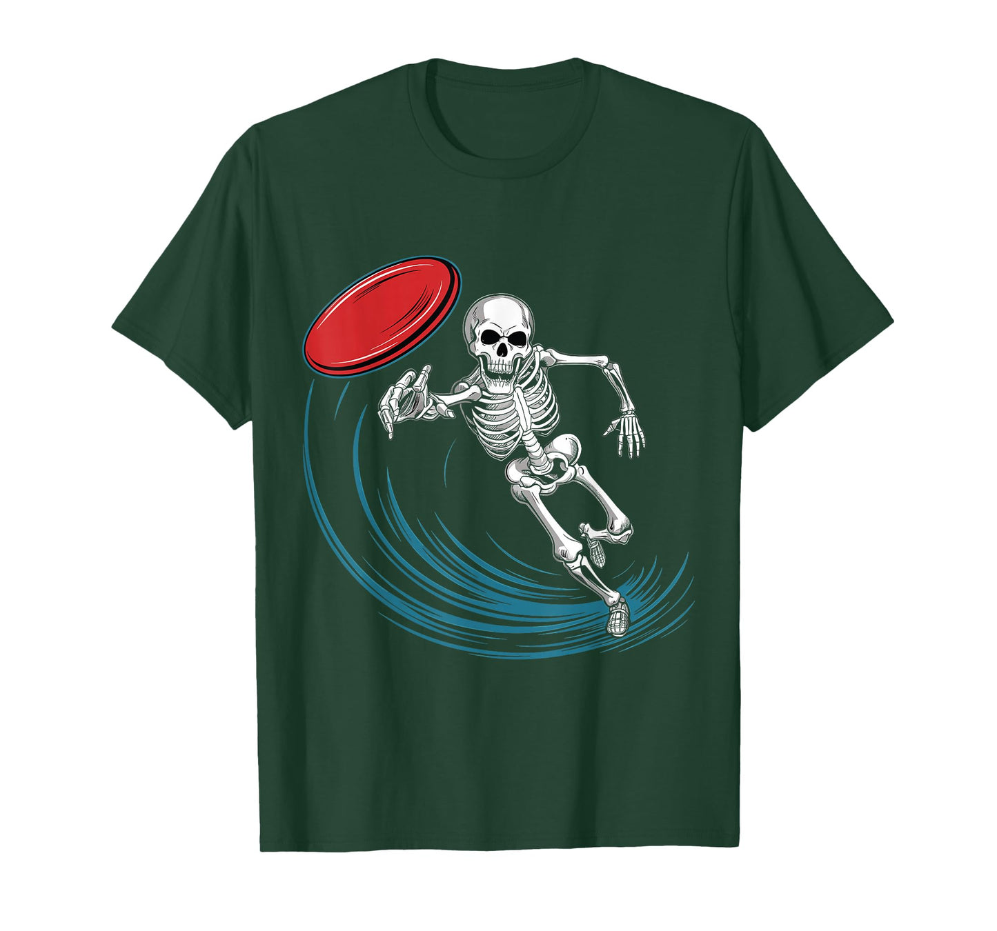 Disc Golfing Skeleton Halloween Men Boys Disc Golf Halloween T-Shirt