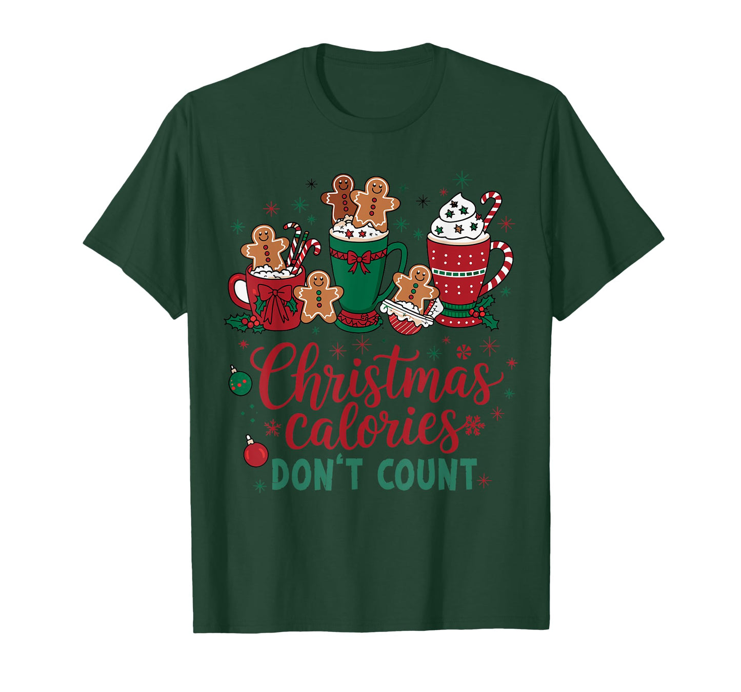 Christmas Calories Don't Count Funny Food Lovers Retro T-Shirt