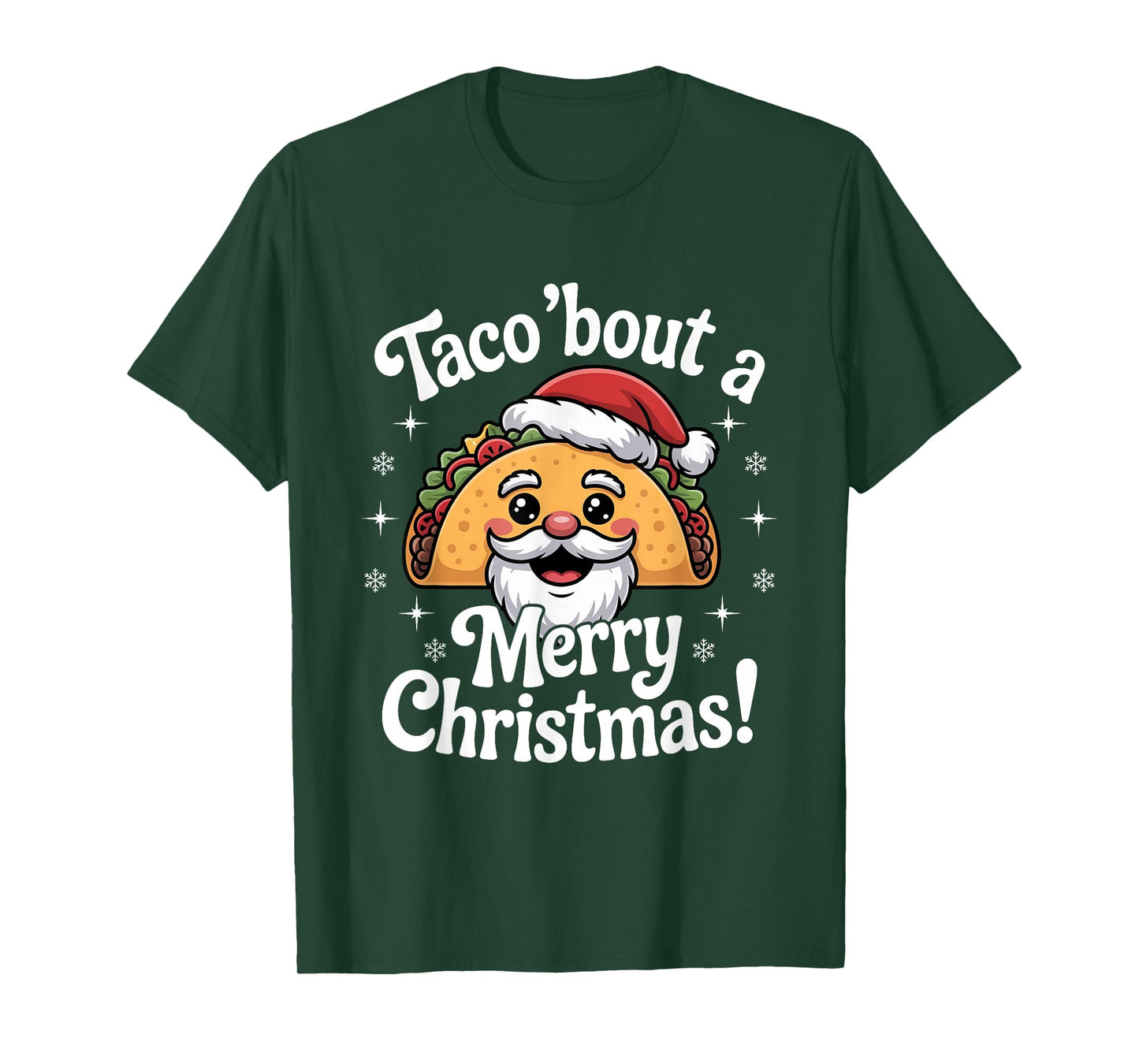 Taco ‘Bout a Merry Christmas Food Puns Mexican Santa Claus T-Shirt