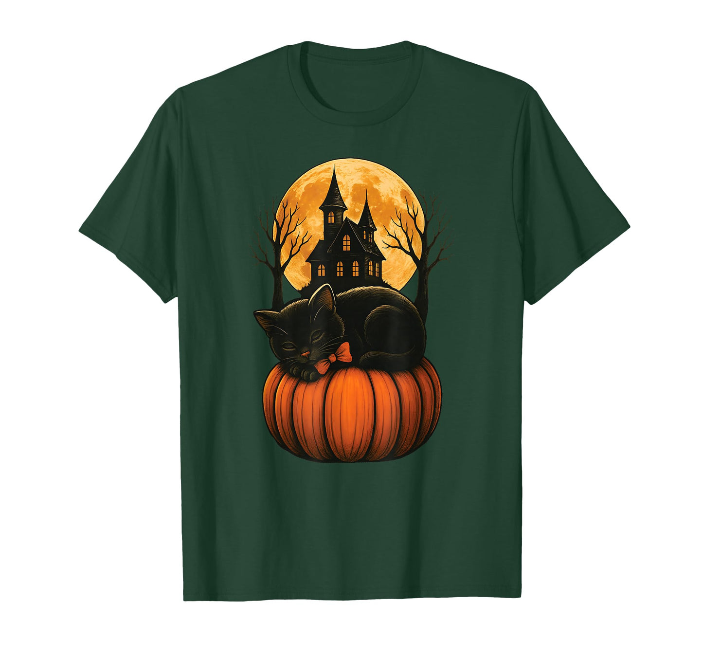Cute Black Cat Pumpkin Witch Cat Autumn Fall Halloween Cat T-Shirt