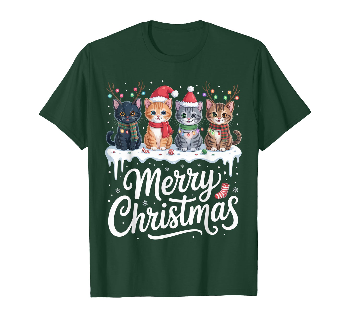Merry Christmas Cats for Cat Lovers in Holiday Spirit T-Shirt