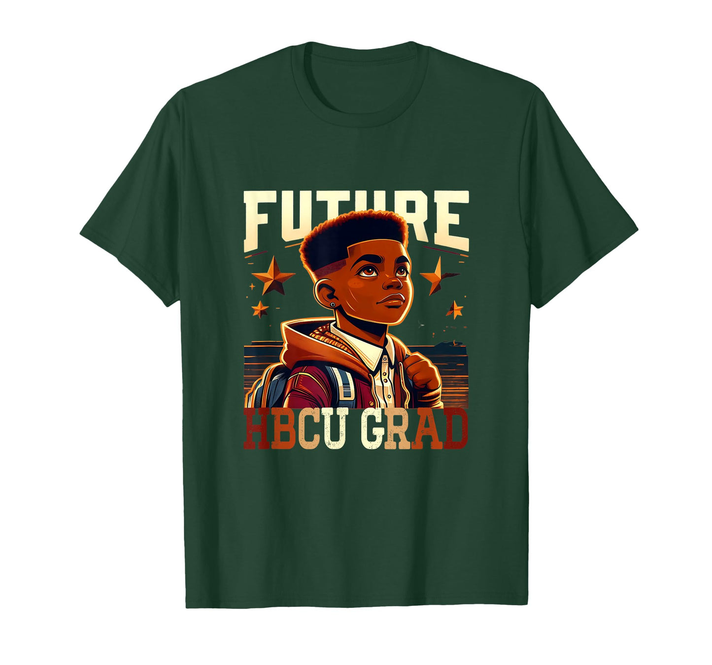 Future HBCU Grad kids Black Boys Afro Black History Month T-Shirt