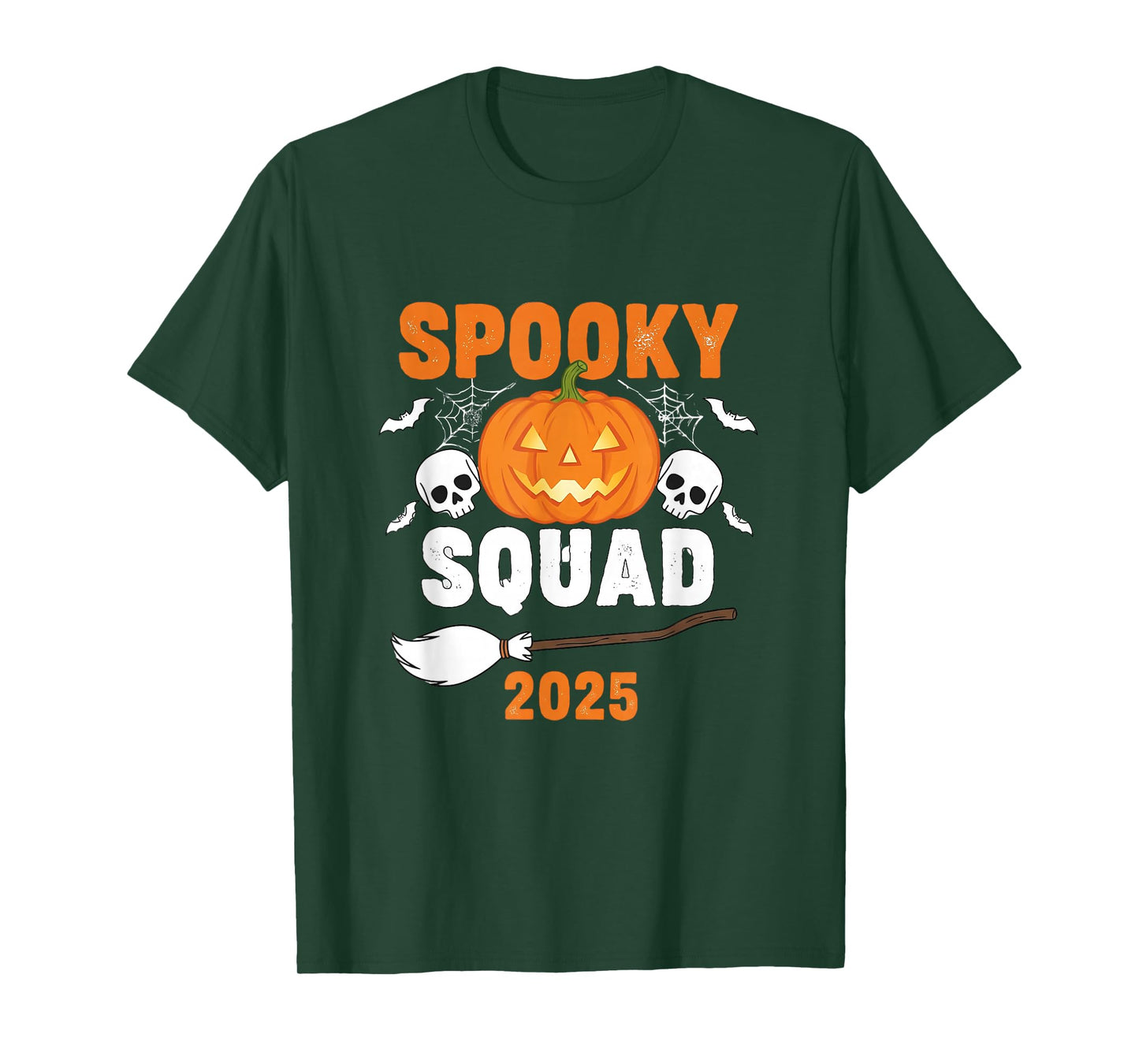 Spooky Squad 2025 Halloween Pumpkin Skull Party T-Shirt