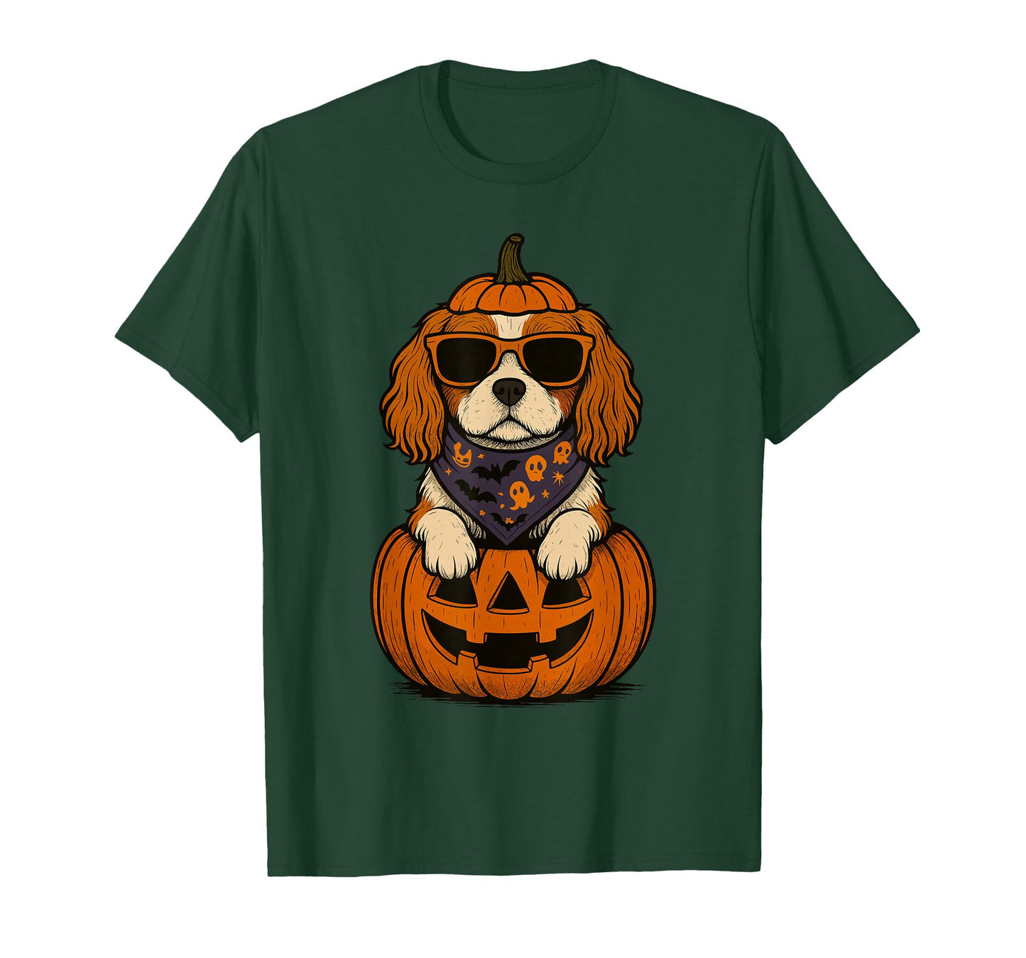 Spooky Cavalier King Charles Spaniel Pumpkin Halloween T-Shirt