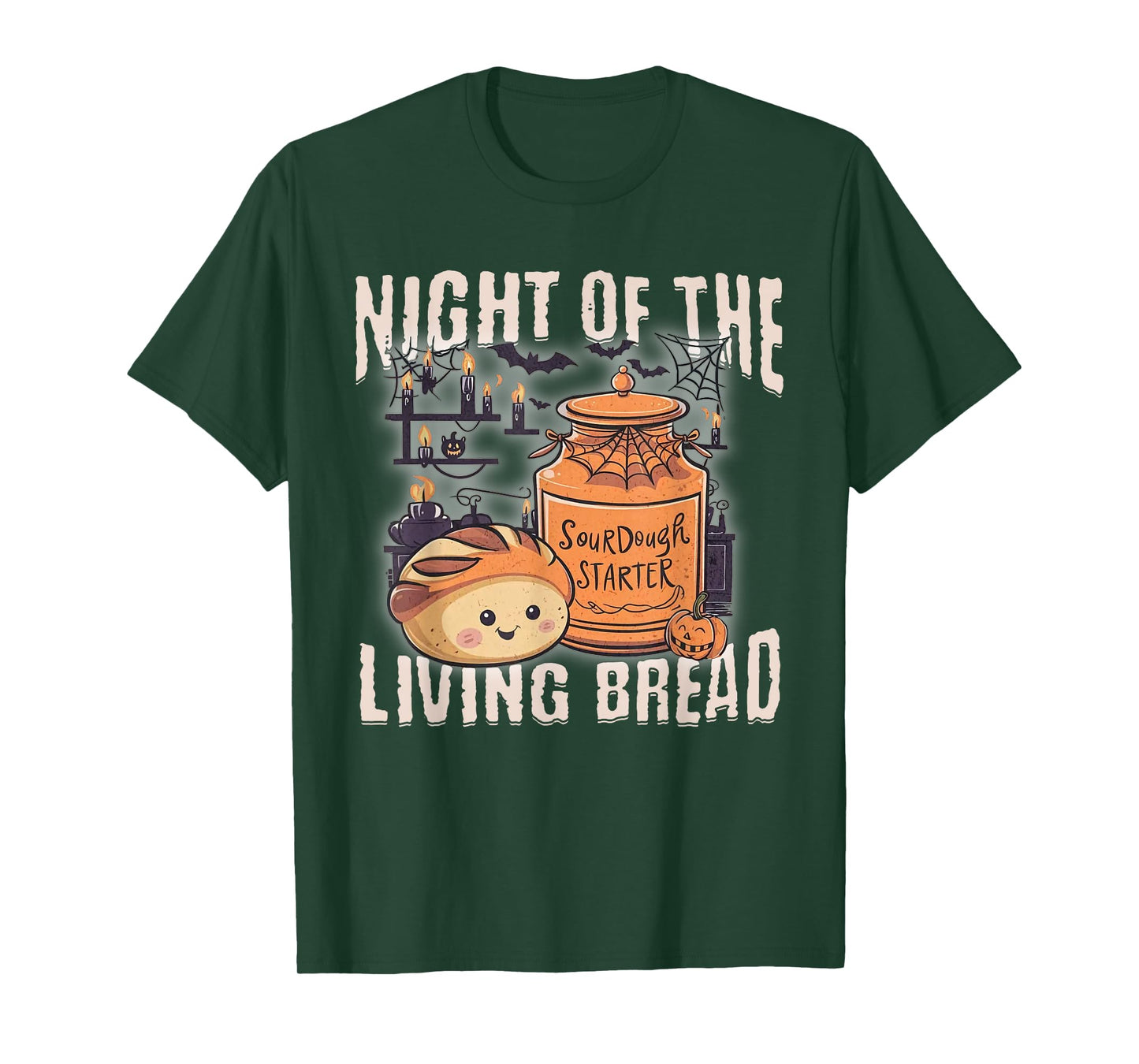 Night Of The Vintage Living Halloween Bread Spooky Season T-Shirt