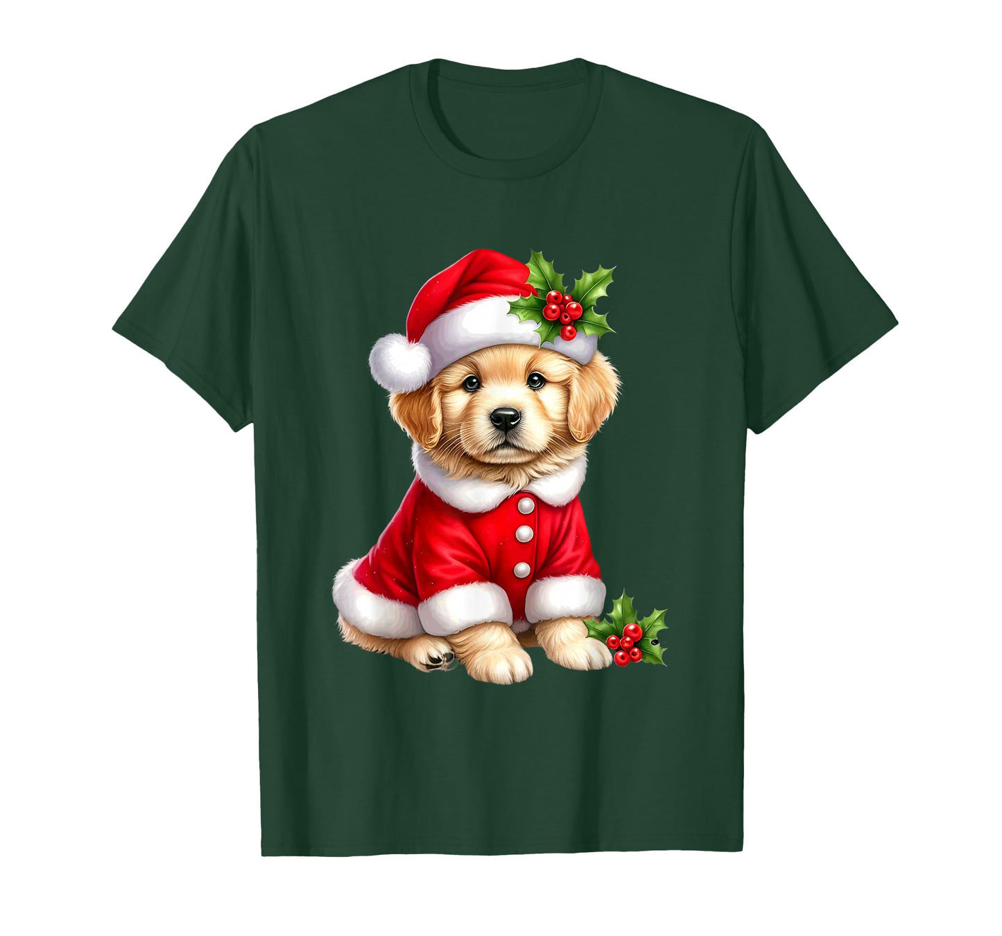 Christmas Golden Retriever Puppy Santa T-Shirt