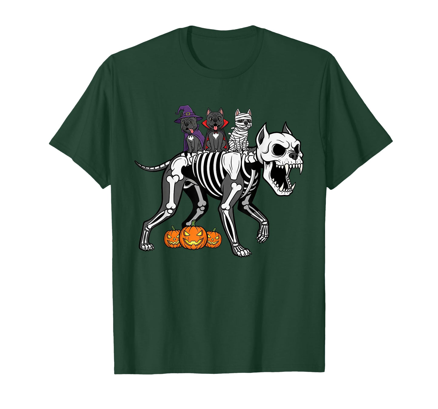 Cane Corso Skeleton Mummy Witch Halloween Kids Mens Womens T-Shirt