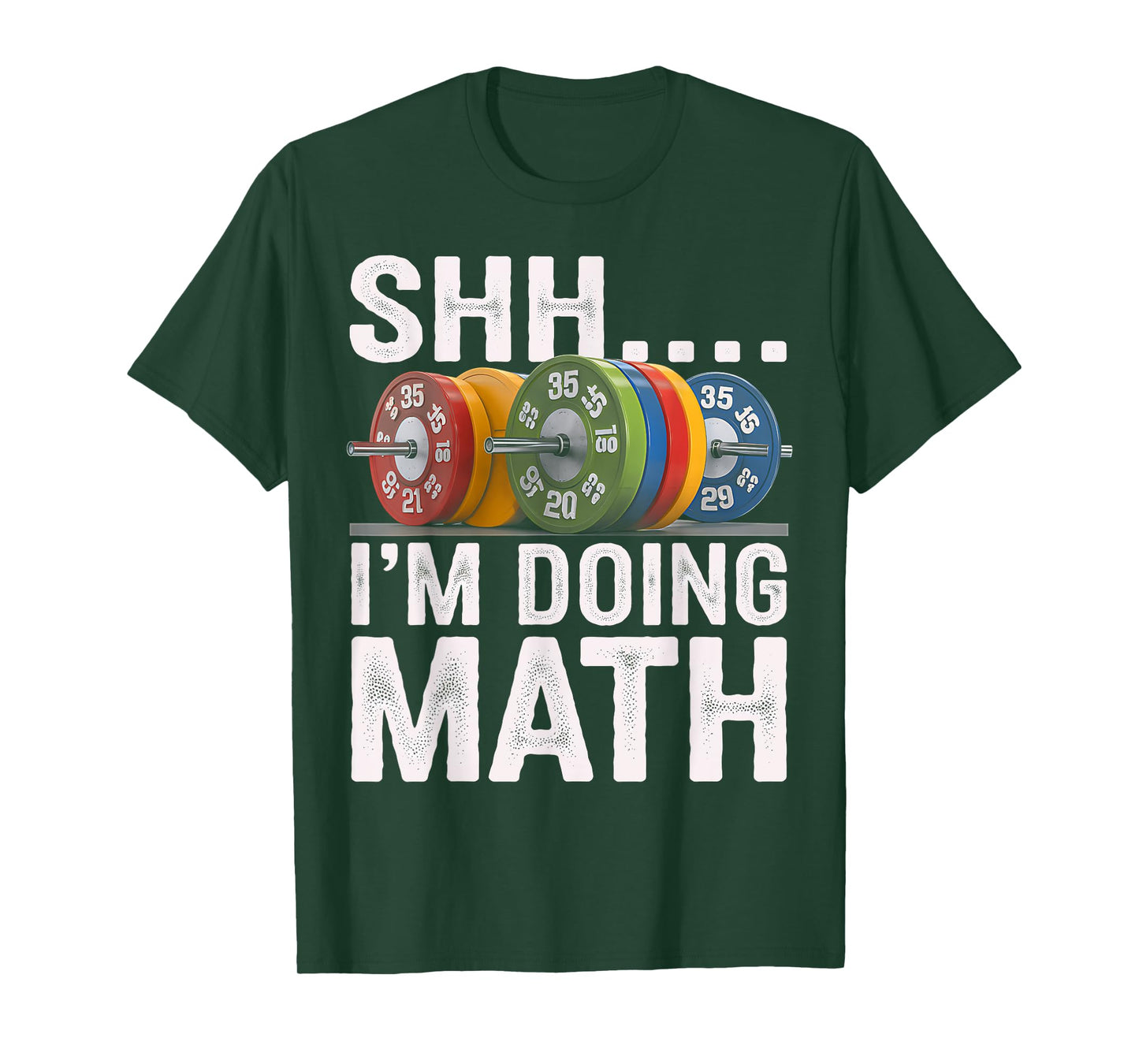 Math Teacher Workout Shh I'm Doing Math Gym Weights Lifting T-Shirt