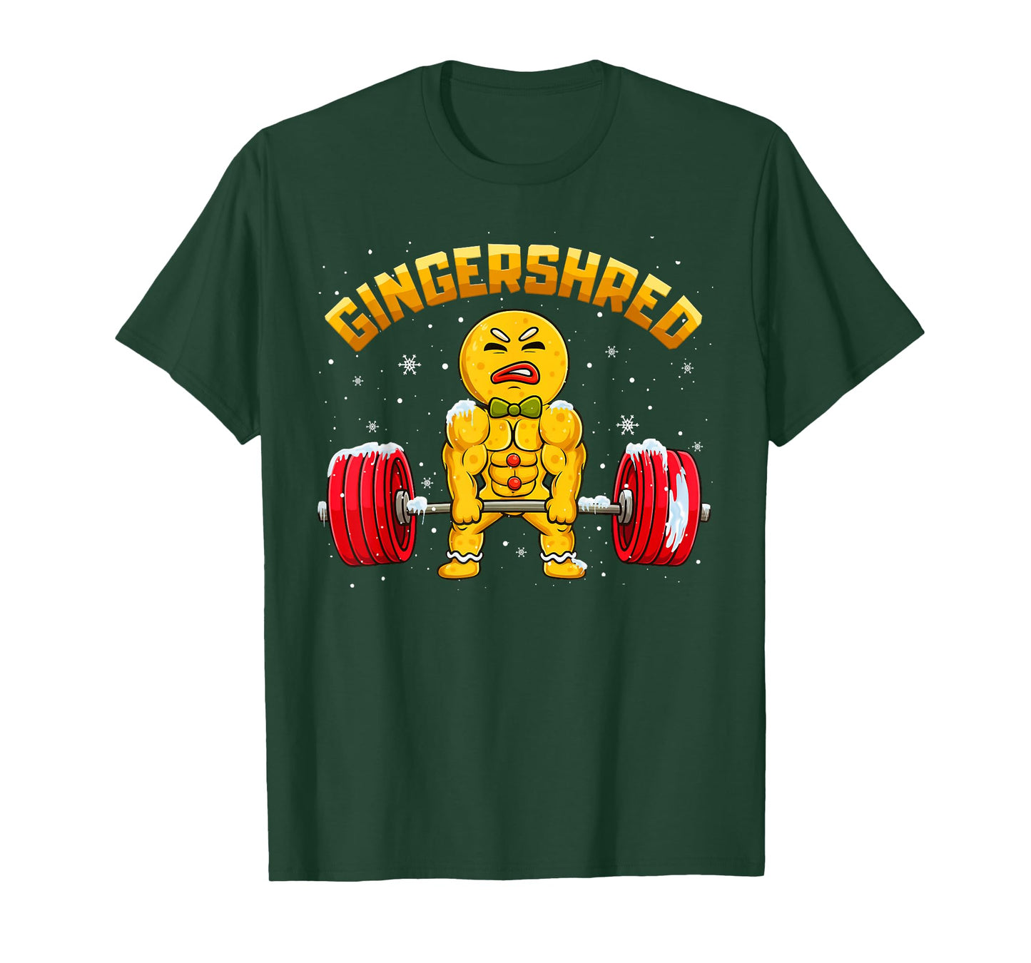 Gingershred Gym Bodybuilding Gingerbread Holiday Christmas T-Shirt