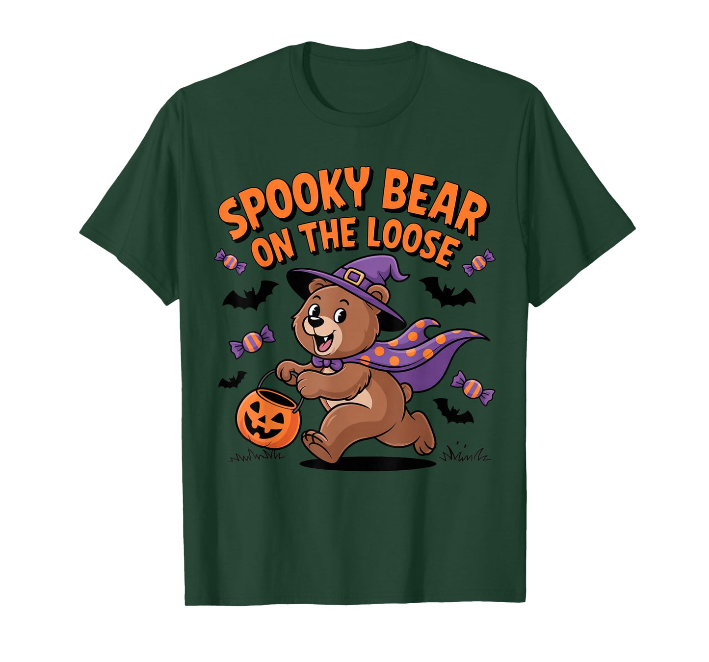 Spooky Bear On The Loose Funny Halloween Costume T-Shirt