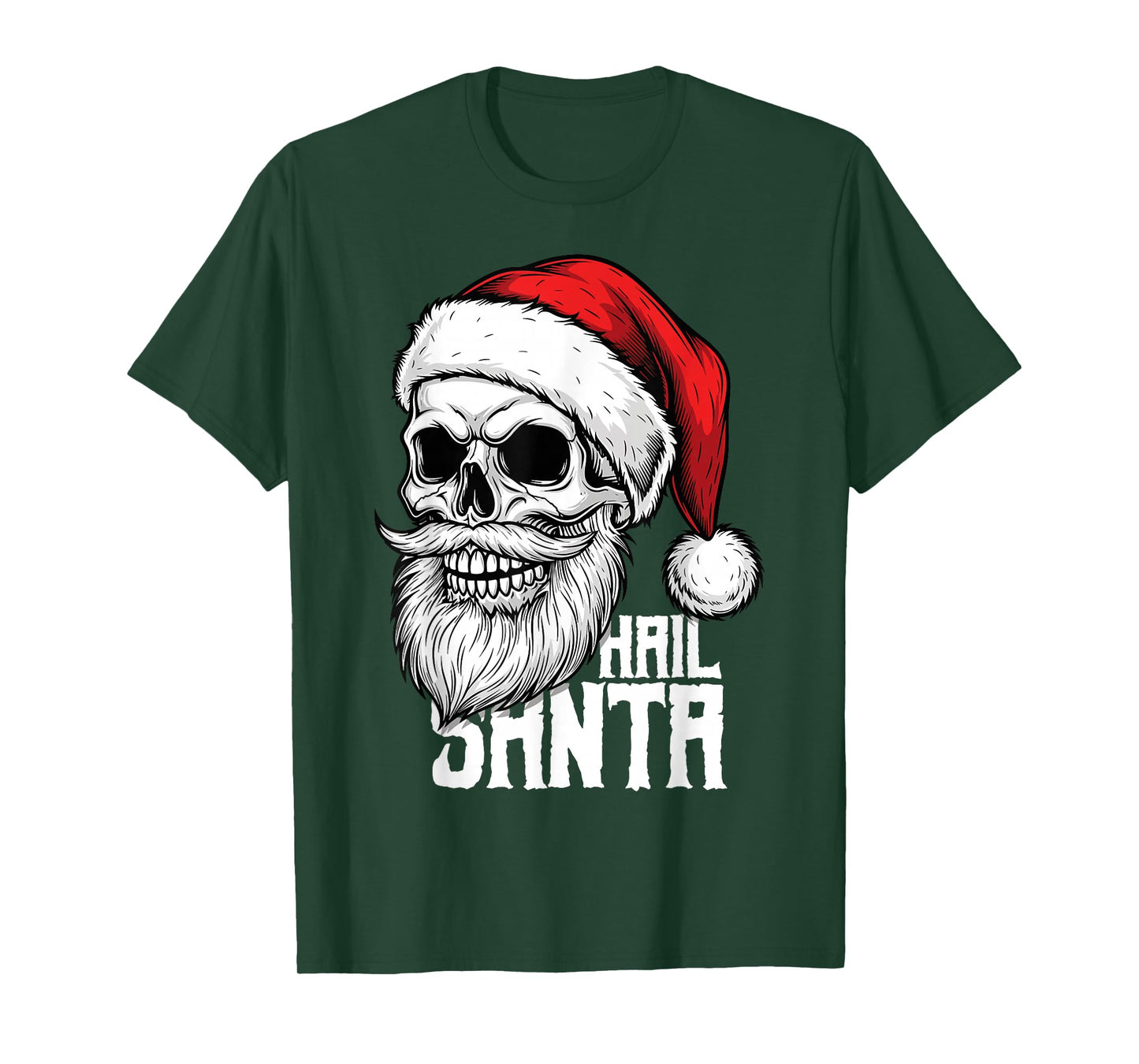 Hail Santa Pagan Happy Solstice Skeleton Gothic Christmas T-Shirt