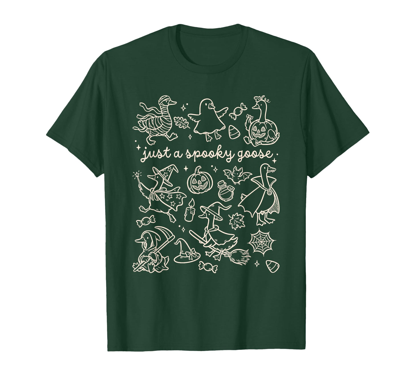 Just A Spooky Goose Halloween Silly Goose Funny Halloween T-Shirt